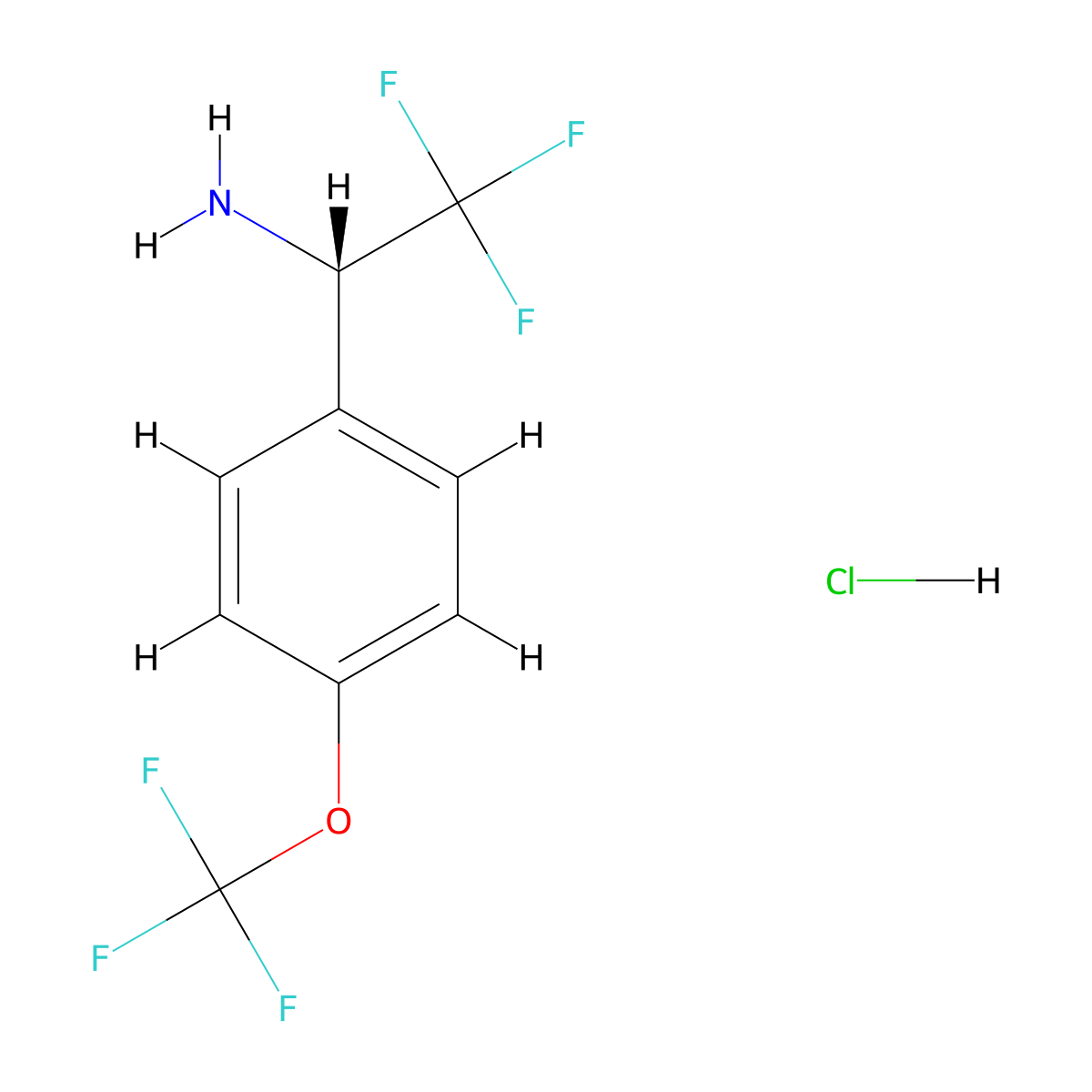 (S)-2,2,2-Trifluoro-1-[4-(trifluoromethoxy)phenyl]ethanamine Hydrochloride molecular structure, CAS 1391536-24-5