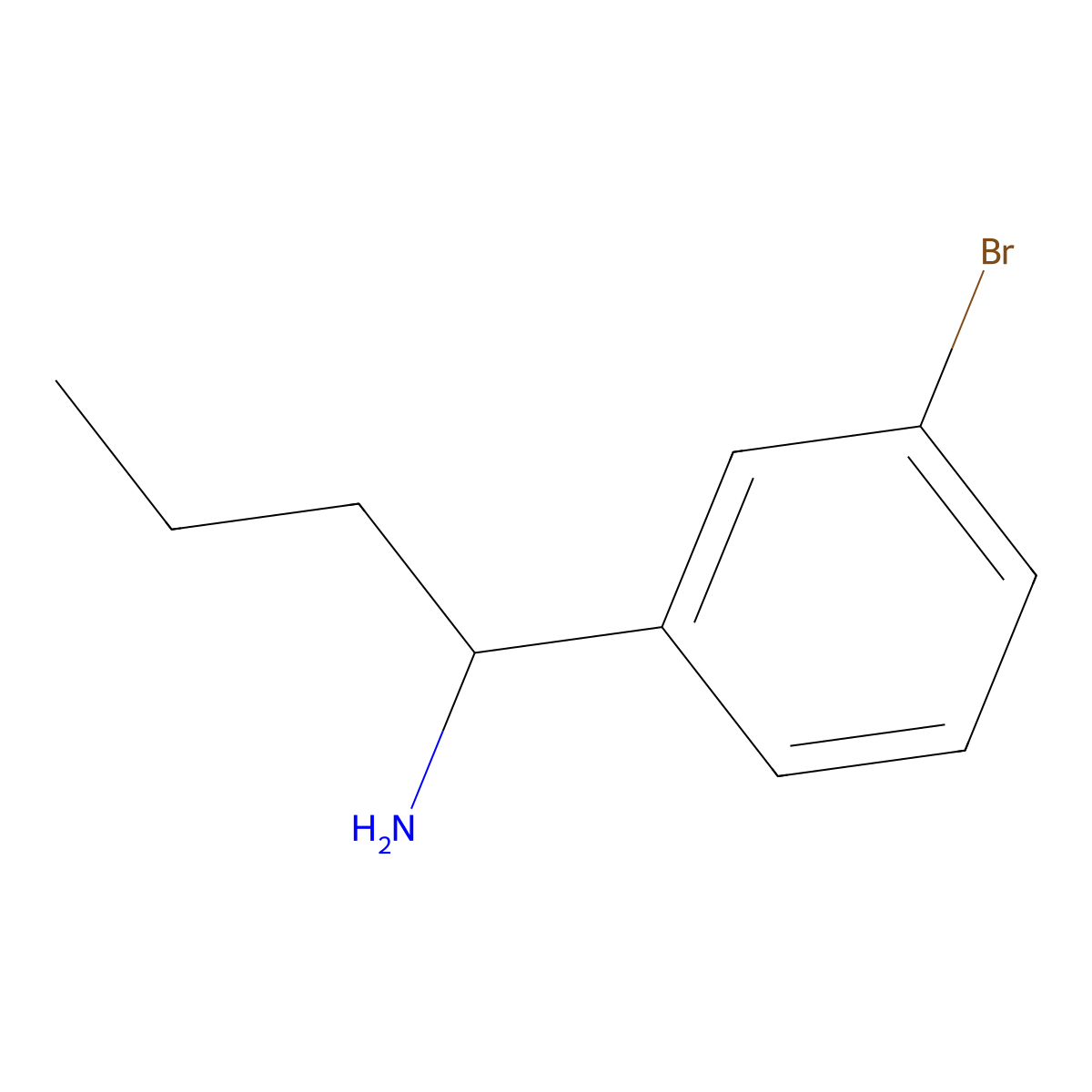(S)-1-(3-Bromophenyl)butan-1-amine molecular structure, CAS 1391536-26-7