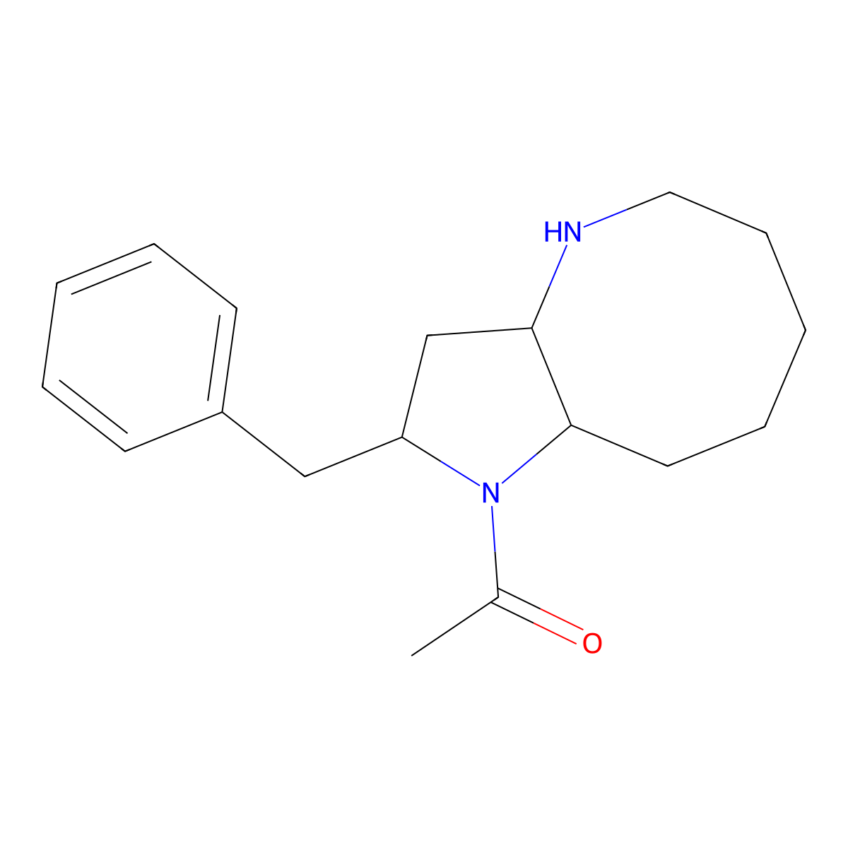 1-((2R,3AS,9aR)-2-Benzyl-decahydro-1,4-diaza-cyclopentacycloocten-1-yl)-ethanone molecular structure, CAS 1391536-98-3