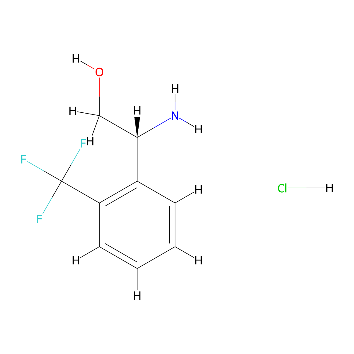 (R)-2-Amino-2-(2-(trifluoromethyl)phenyl)ethan-1-ol hydrochloride molecular structure, CAS 1391539-49-3