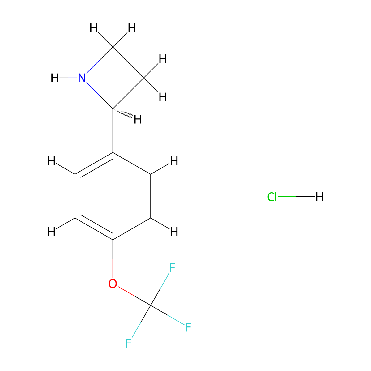 (S)-2-(4-(Trifluoromethoxy)phenyl)azetidine hydrochloride molecular structure, CAS 1391543-17-1