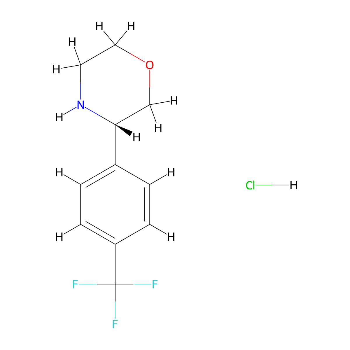 (3S)-3-[4-(Trifluoromethyl)phenyl]morpholine HCl molecular structure, CAS 1391547-06-0