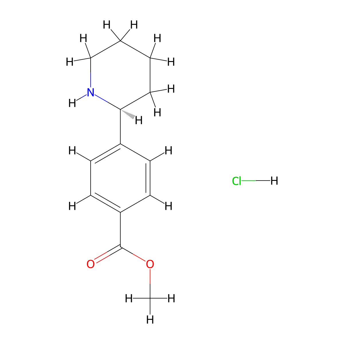 (S)-Methyl 4-(piperidin-2-yl)benzoate hydrochloride molecular structure, CAS 1391547-09-3