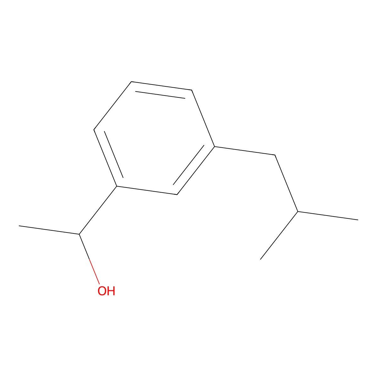 1-(3-Isobutylphenyl)ethanol molecular structure, CAS 139155-65-0
