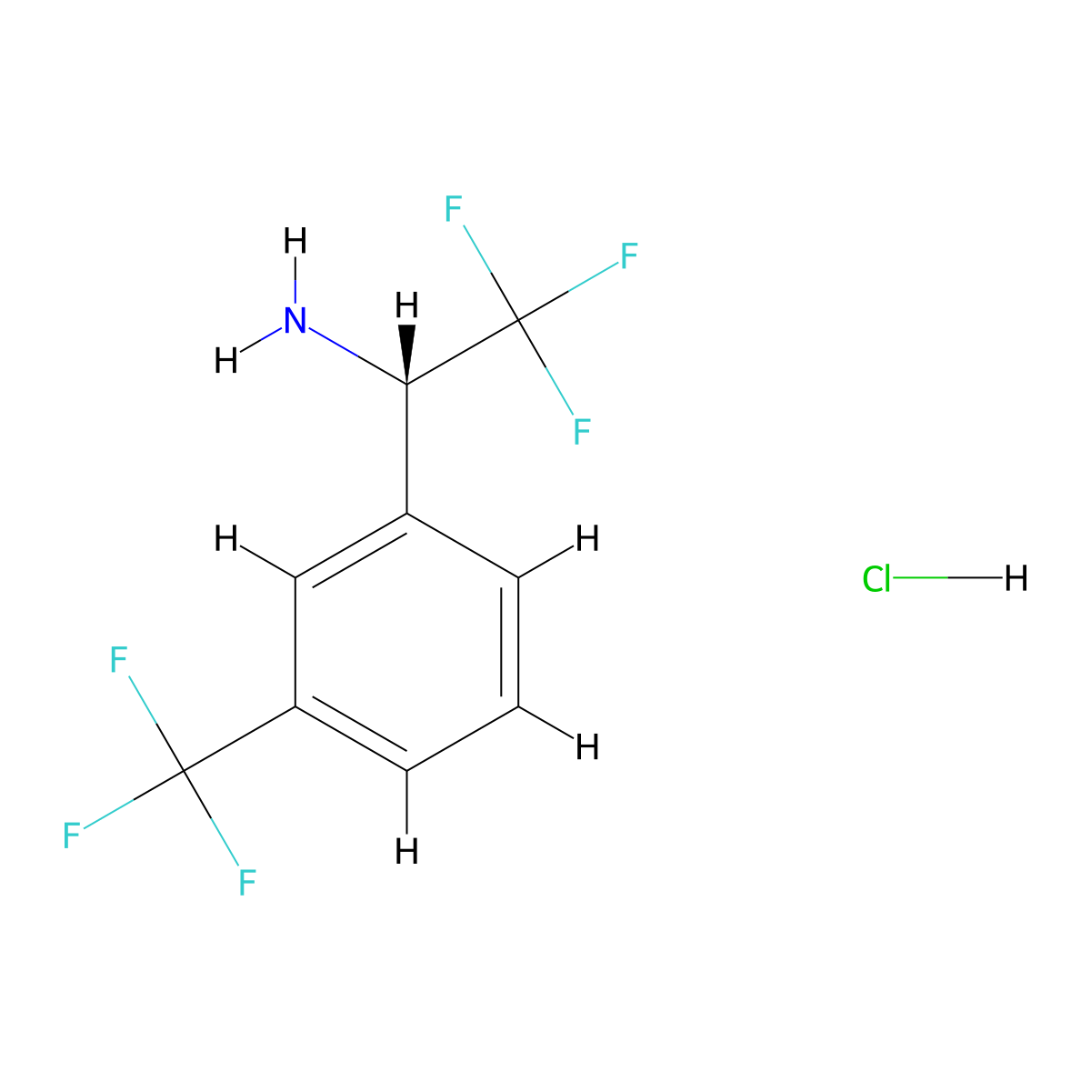 (S)-2,2,2-Trifluoro-1-(3-(trifluoromethyl)phenyl)ethan-1-amine hydrochloride molecular structure, CAS 1391550-87-0
