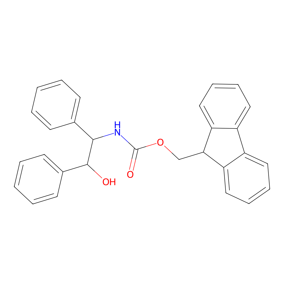 (9H-fluoren-9-yl)methyl N-[(1S,2R)-2-hydroxy-1,2-diphenylethyl]carbamate molecular structure, CAS 1391554-12-3