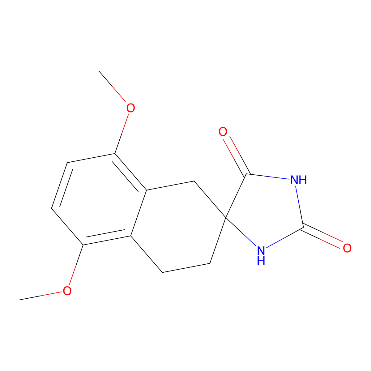 (S)-5',8'-dimethoxy-3',4'-dihydro-1'H-spiro[imidazolidine-4,2'-naphthalene]-2,5-dione molecular structure, CAS 1391557-65-5