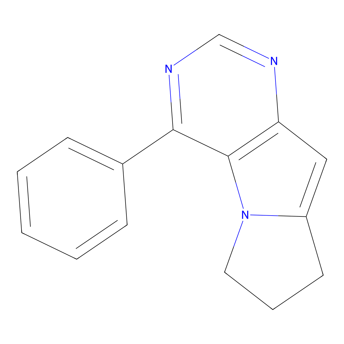 6H-Pyrimido(4,5-b)pyrrolizine, 7,8-dihydro-4-phenyl- molecular structure, CAS 139156-98-2