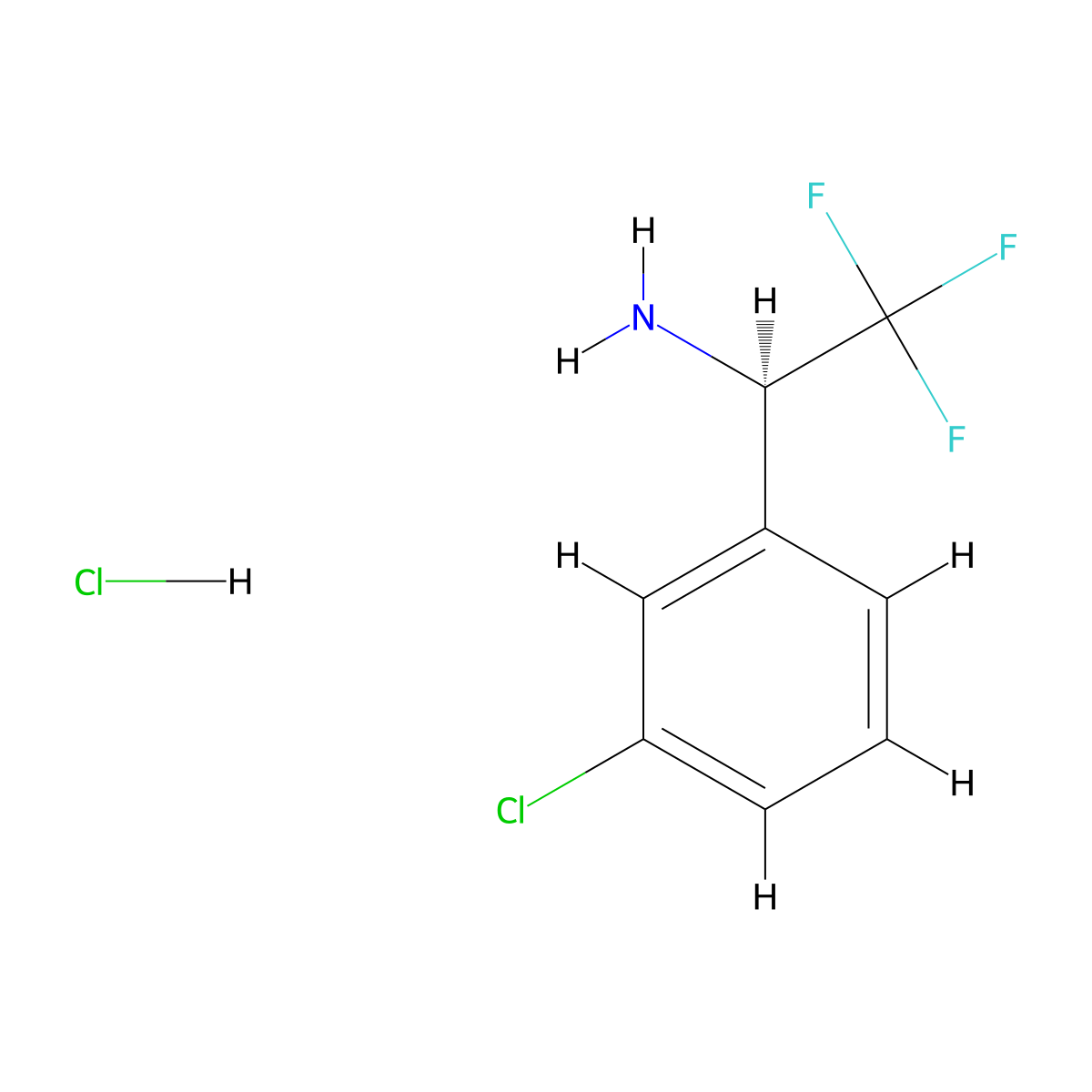 (R)-2,2,2-Trifluoro-1-(3-chloro-phenyl)-ethylamine hydrochloride molecular structure, CAS 1391561-94-6