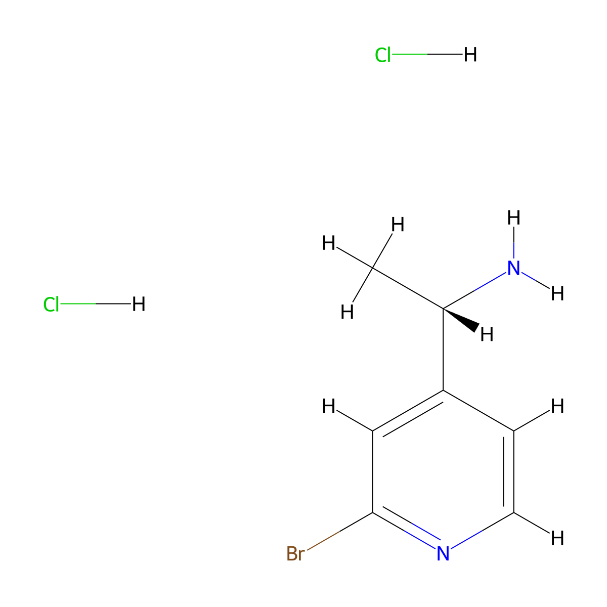 (S)-1-(2-Bromopyridin-4-yl)ethanamine dihydrochloride molecular structure, CAS 1391563-33-9