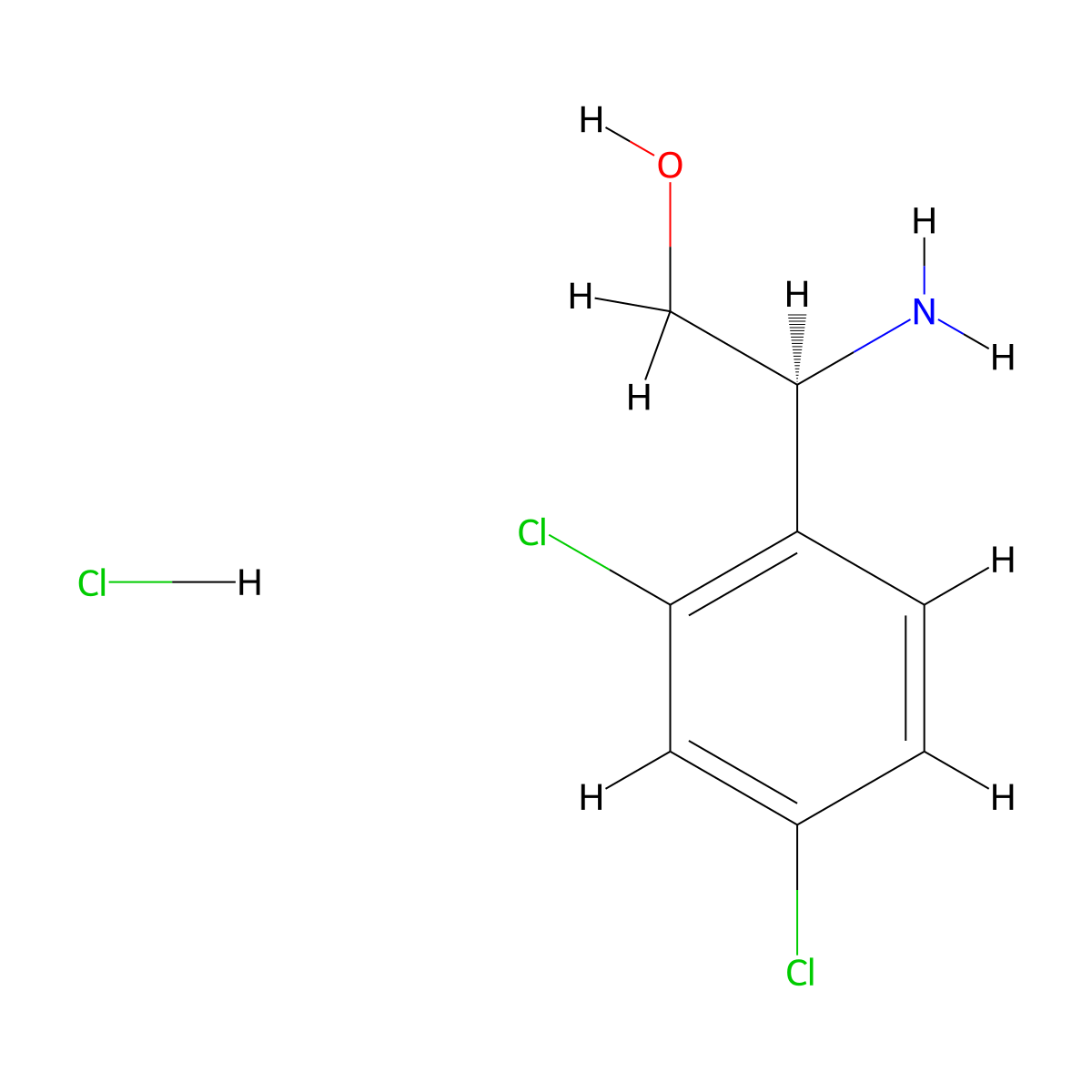 (S)-2-Amino-2-(2,4-dichlorophenyl)ethanol hydrochloride molecular structure, CAS 1391564-88-7