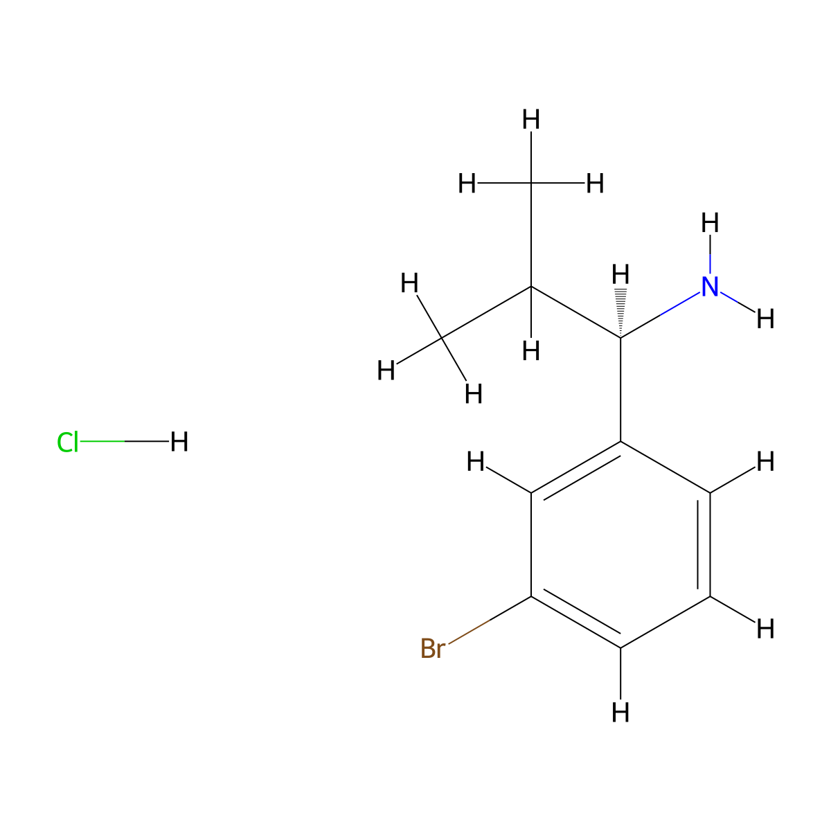 (R)-1-(3-Bromophenyl)-2-methylpropan-1-amine hydrochloride molecular structure, CAS 1391566-64-5