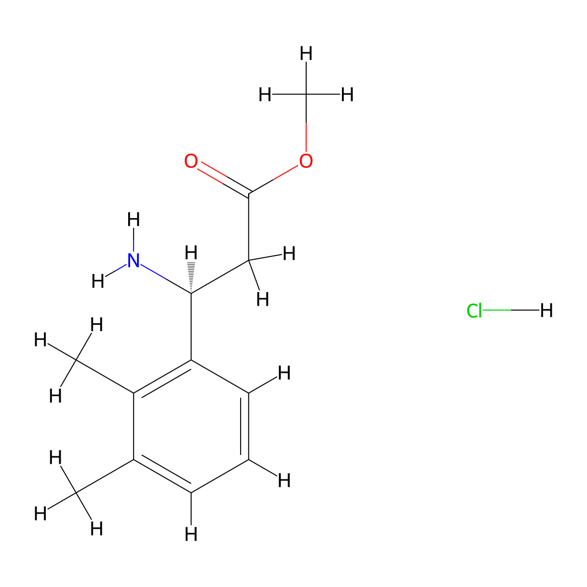 Methyl (S)-3-amino-3-(2,3-dimethylphenyl)propanoate hydrochloride molecular structure, CAS 1391566-83-8