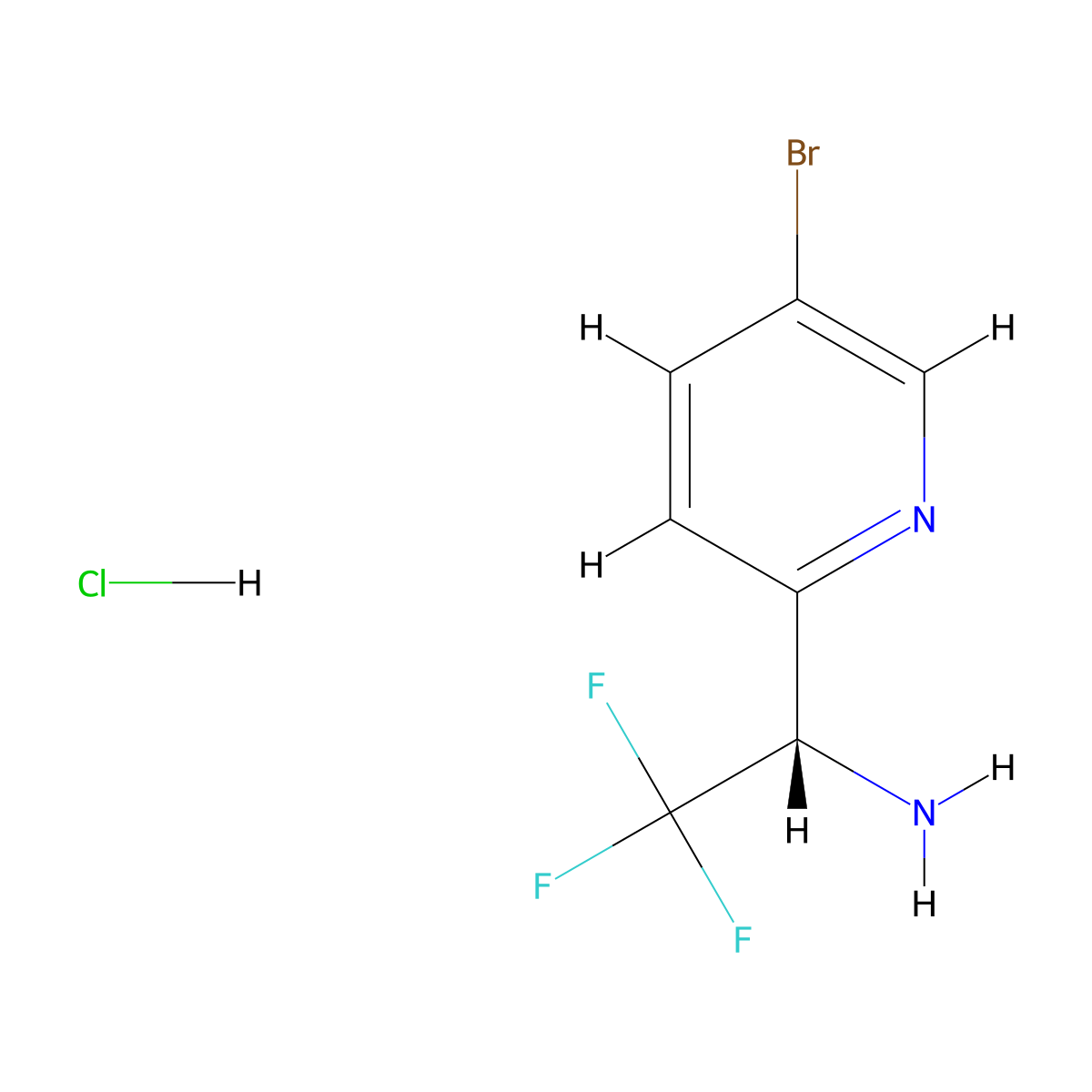 (S)-1-(5-Bromopyridin-2-YL)-2,2,2-trifluoroethan-1-amine hcl molecular structure, CAS 1391567-85-3