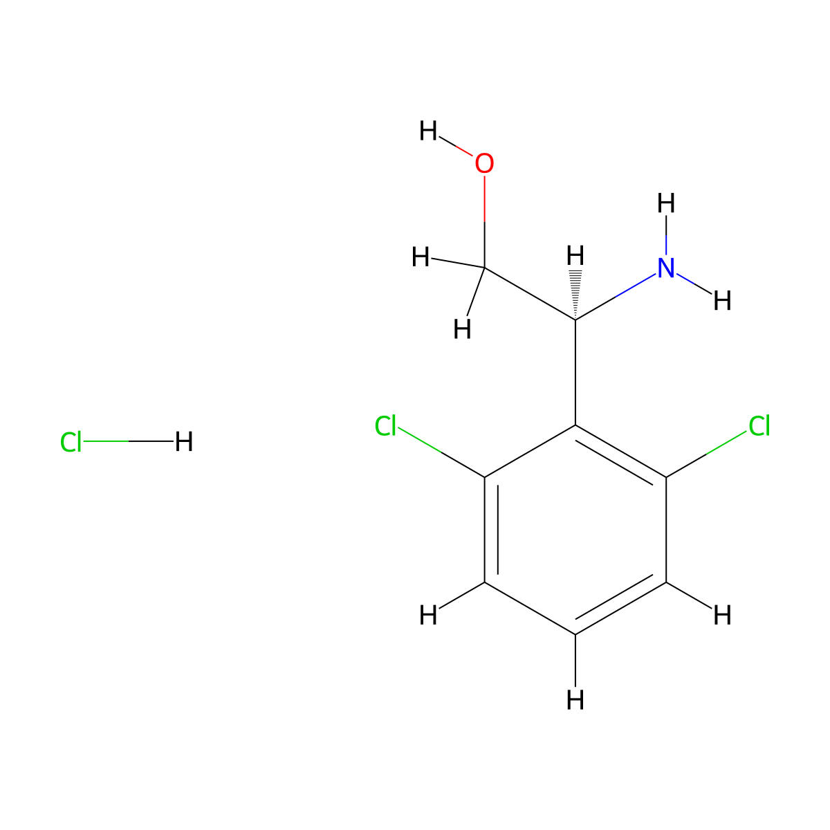 (S)-2-Amino-2-(2,6-dichlorophenyl)ethanol hydrochloride molecular structure, CAS 1391568-88-9