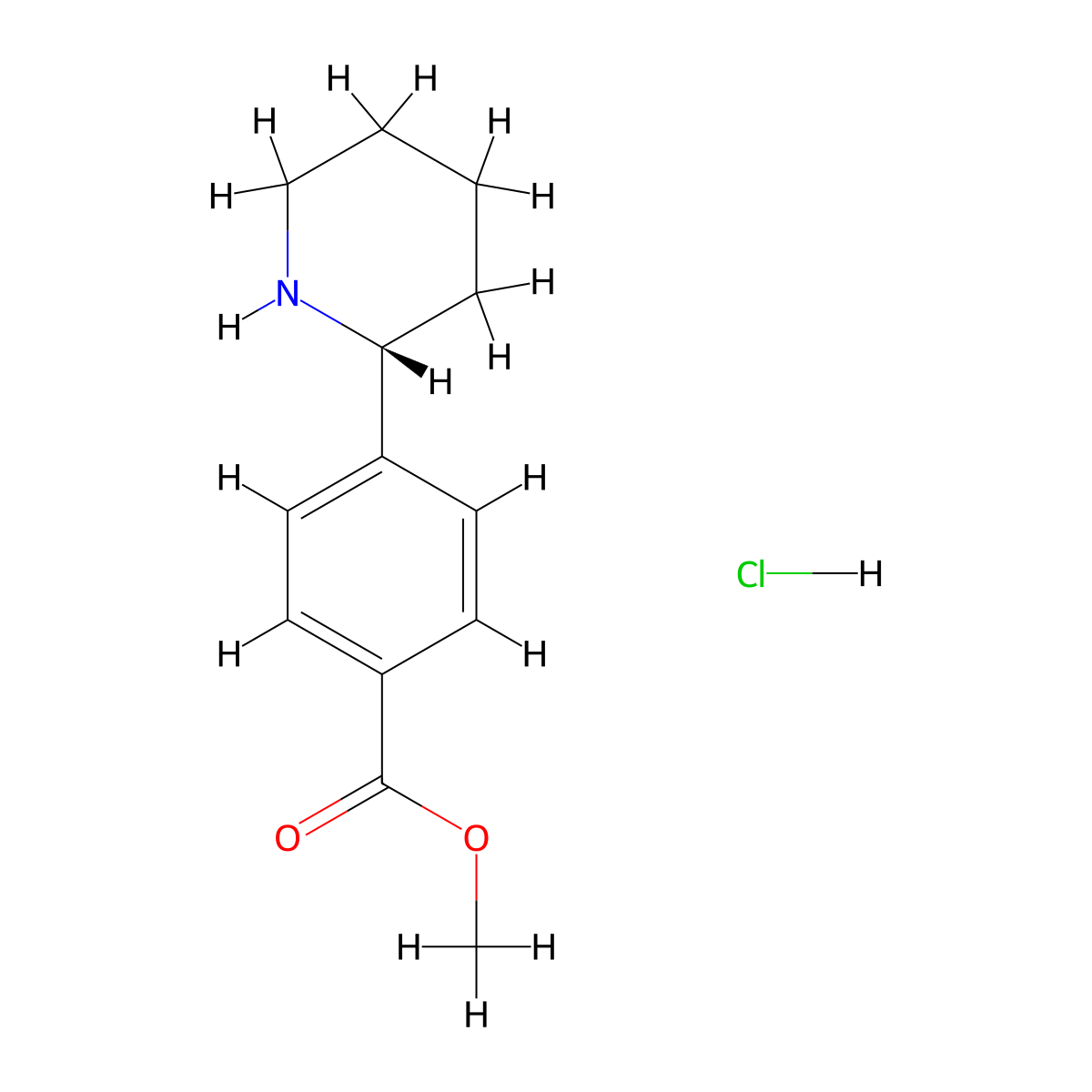 (R)-Methyl 4-(piperidin-2-yl)benzoate hydrochloride molecular structure, CAS 1391574-76-7