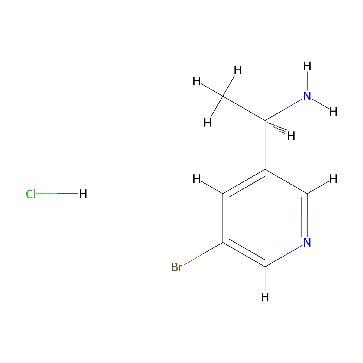 (R)-1-(5-Bromopyridin-3-yl)ethanamine hydrochloride molecular structure, CAS 1391575-69-1