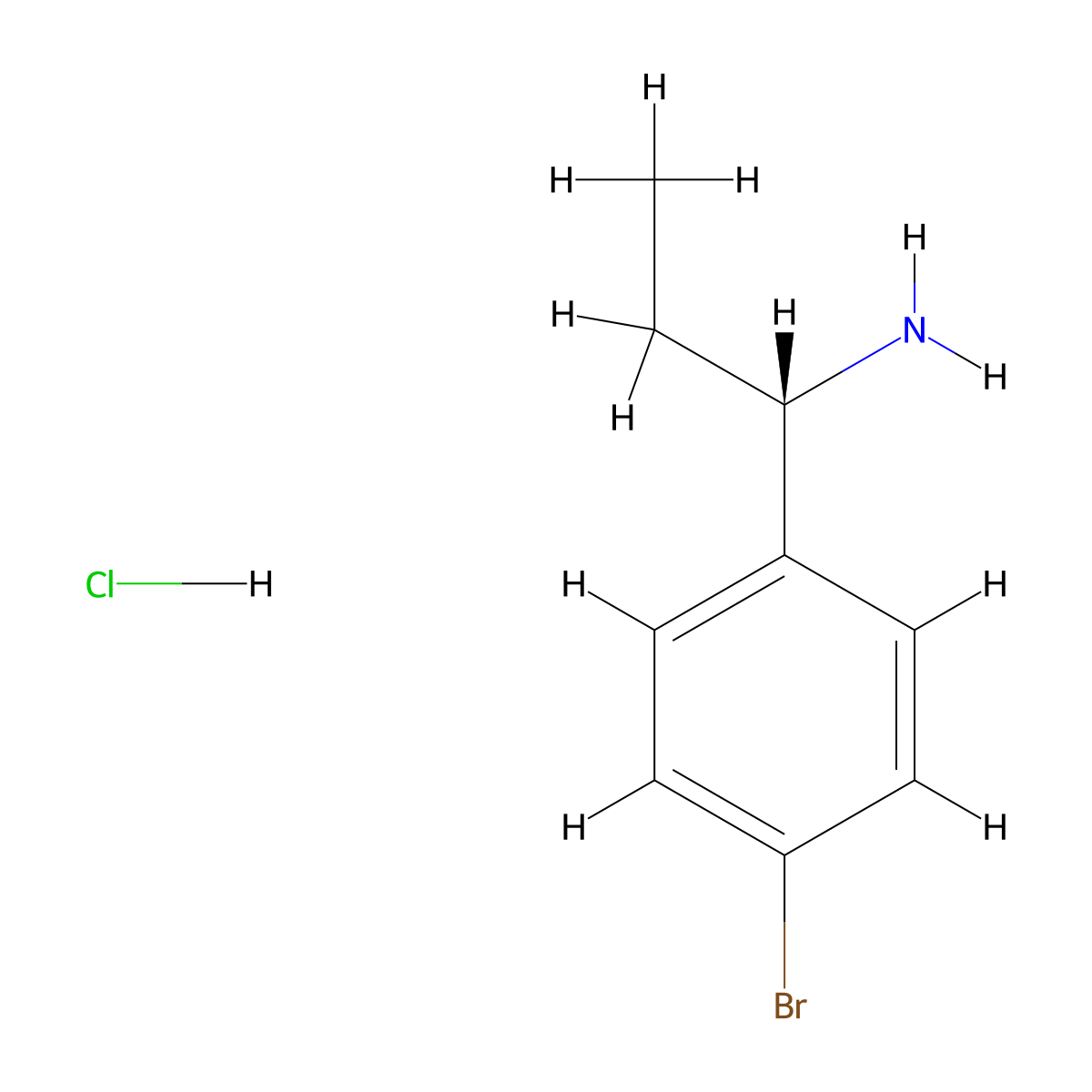 (S)-1-(4-bromophenyl)propan-1-amine hydrochloride molecular structure, CAS 1391577-97-1