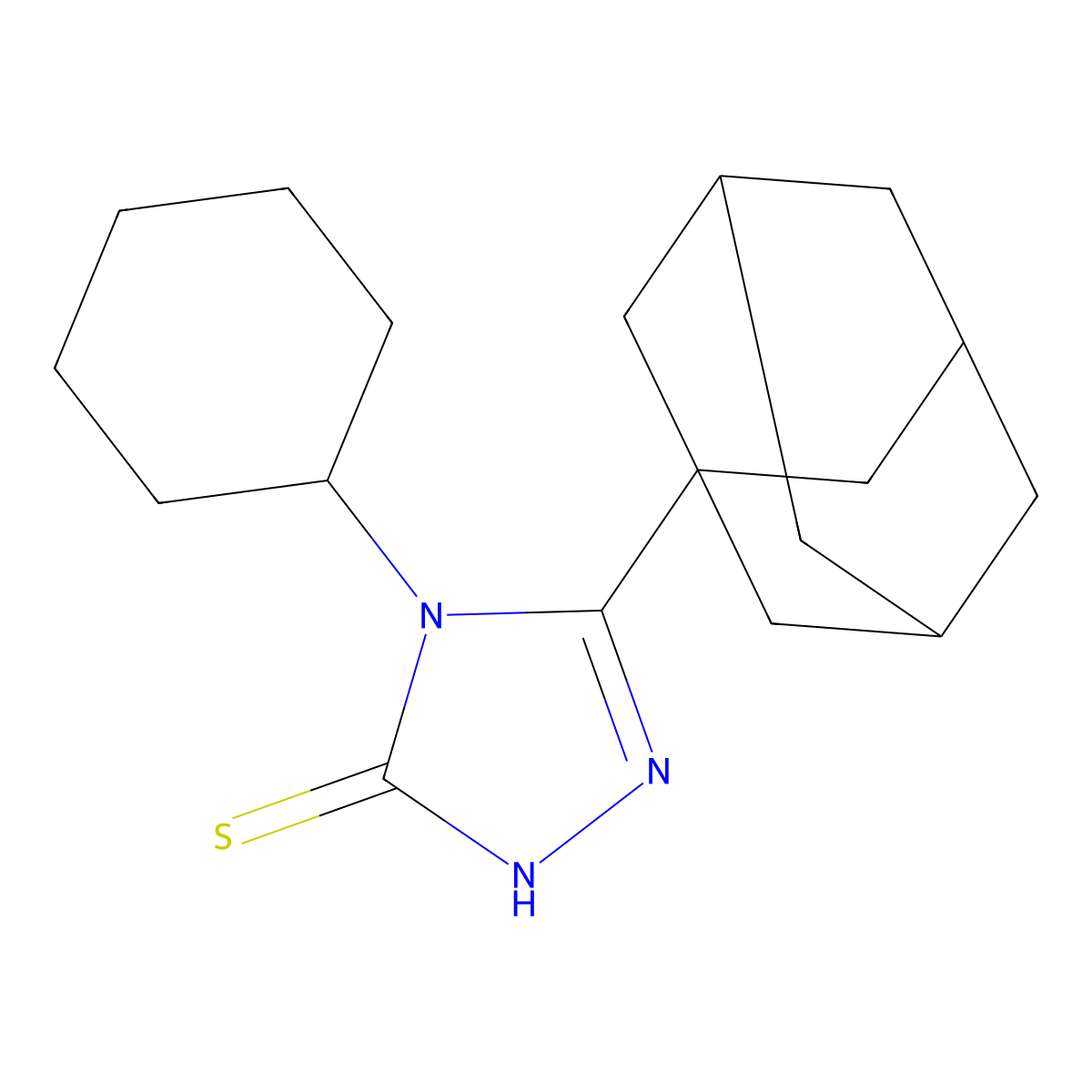 5-(1-adamantyl)-4-cyclohexyl-4H-1,2,4-triazole-3-thiol molecular structure, CAS 139158-28-4