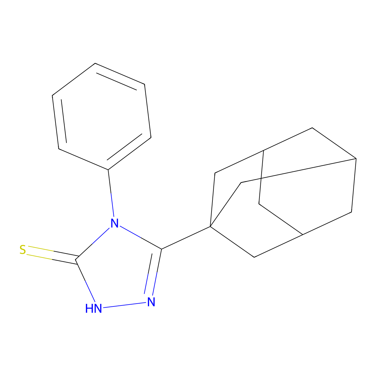 5-(1-adamantyl)-4-phenyl-4H-1,2,4-triazole-3-thiol molecular structure, CAS 139158-29-5