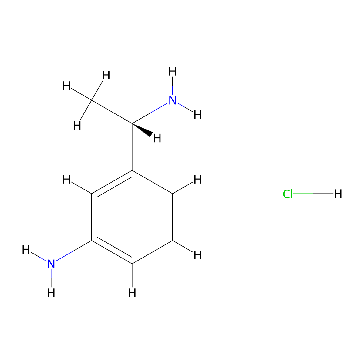 (S)-3-(1-aminoethyl)aniline hydrochloride molecular structure, CAS 1391585-30-0