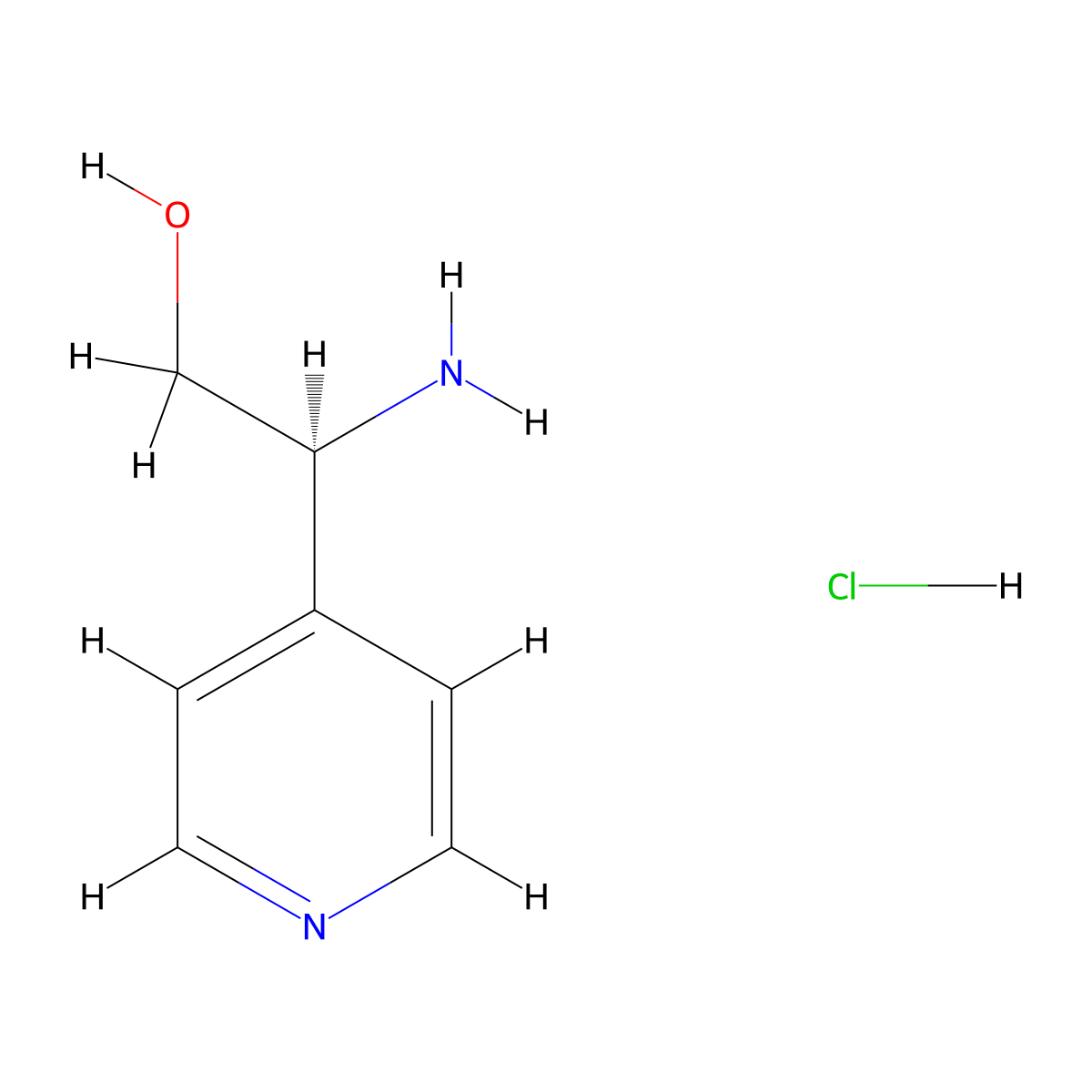 (2S)-2-amino-2-pyridin-4-ylethanol;hydrochloride molecular structure, CAS 1391588-83-2