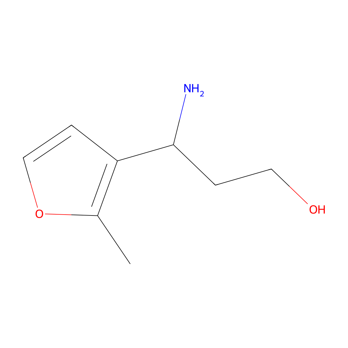 (3R)-3-amino-3-(2-methylfuran-3-yl)propan-1-ol molecular structure, CAS 1391591-36-8