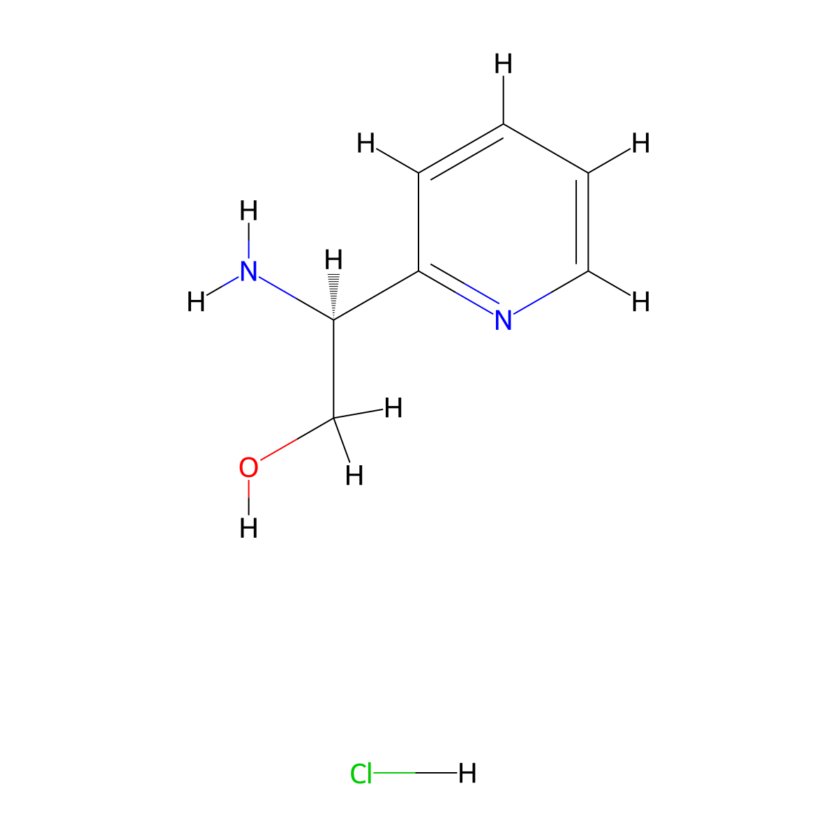 (S)-2-Amino-2-(pyridin-2-yl)ethanol hydrochloride molecular structure, CAS 1391592-02-1
