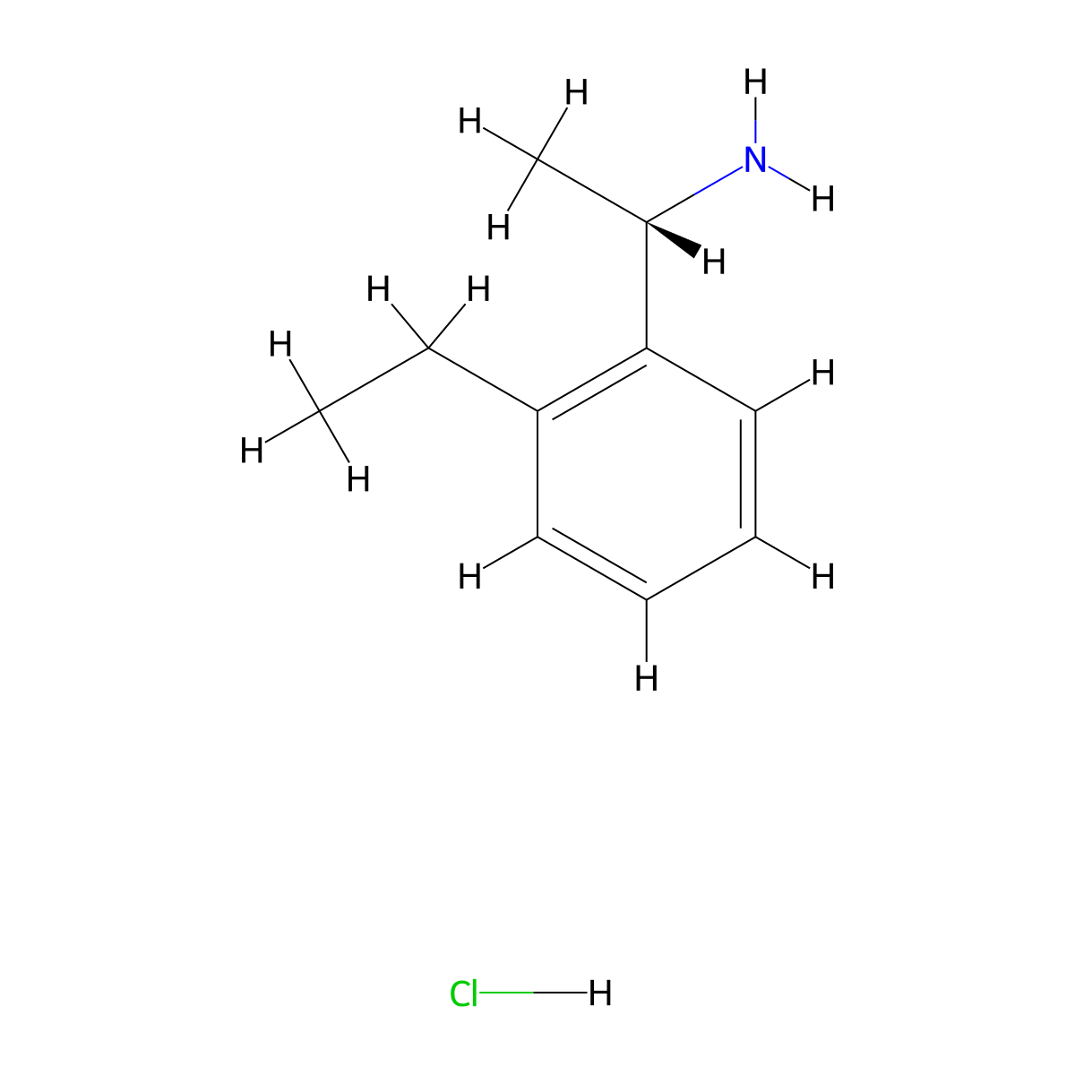 (S)-1-(2-Ethylphenyl)ethanamine hydrochloride molecular structure, CAS 1391592-83-8