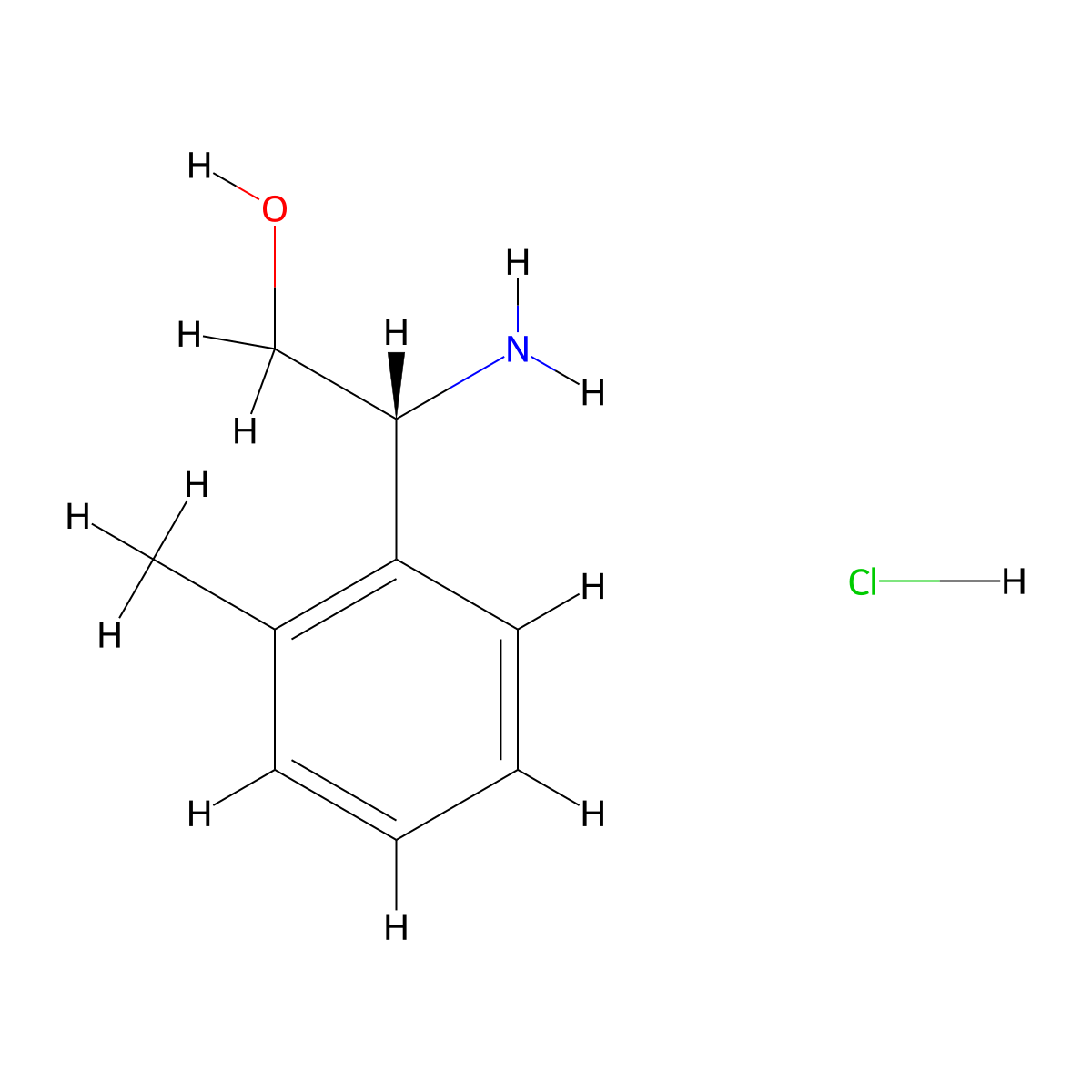 (R)-2-Amino-2-(o-tolyl)ethan-1-ol hydrochloride molecular structure, CAS 1391592-93-0