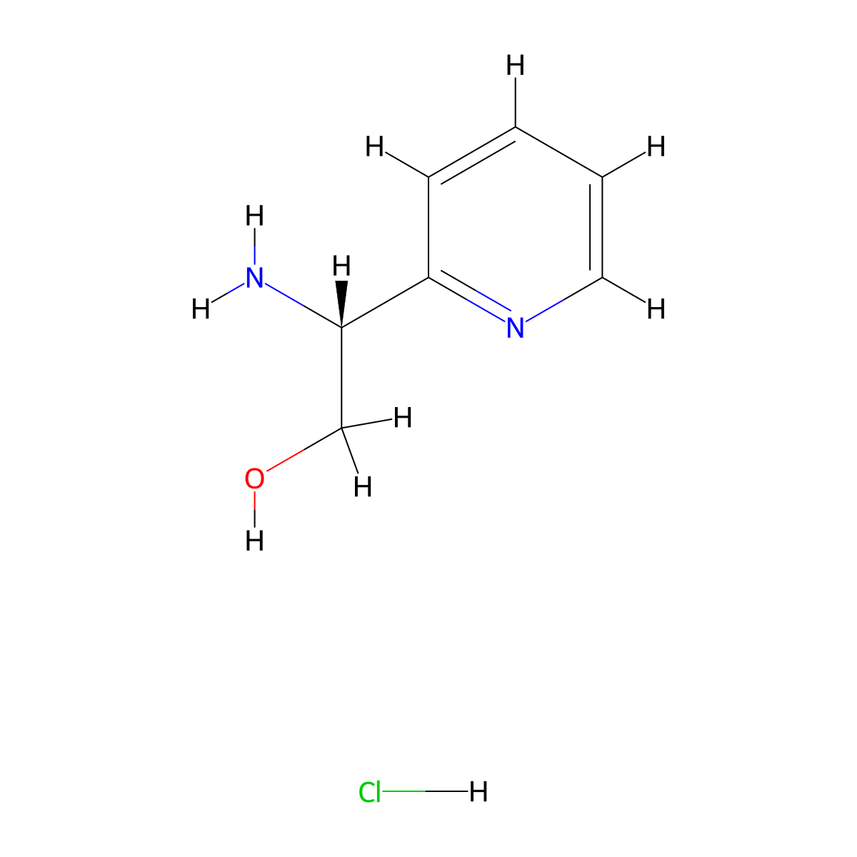 (R)-2-Amino-2-(pyridin-2-yl)ethanol hydrochloride molecular structure, CAS 1391595-31-5