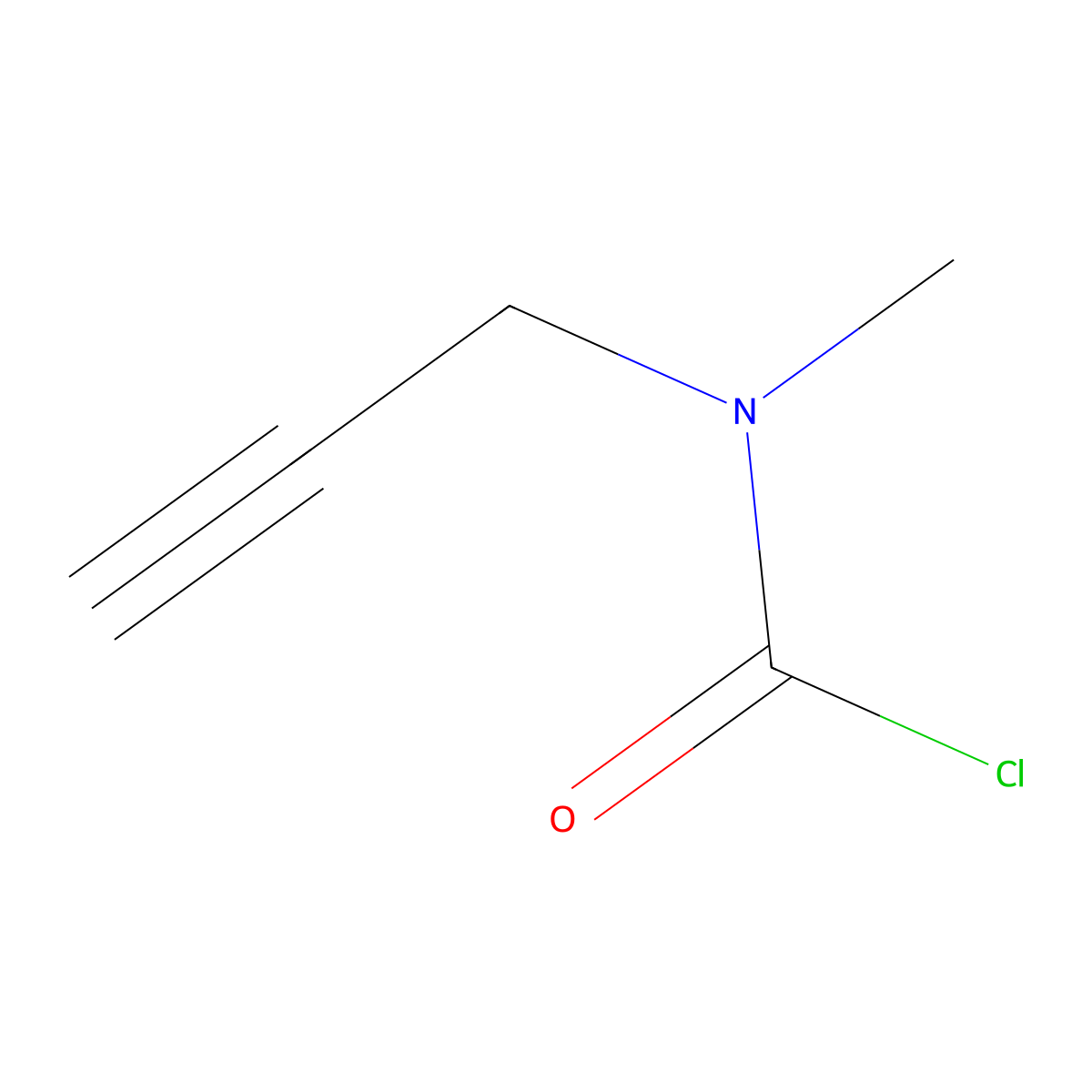 N-methyl-N-prop-2-ynylcarbamoyl chloride molecular structure, CAS 13916-61-5