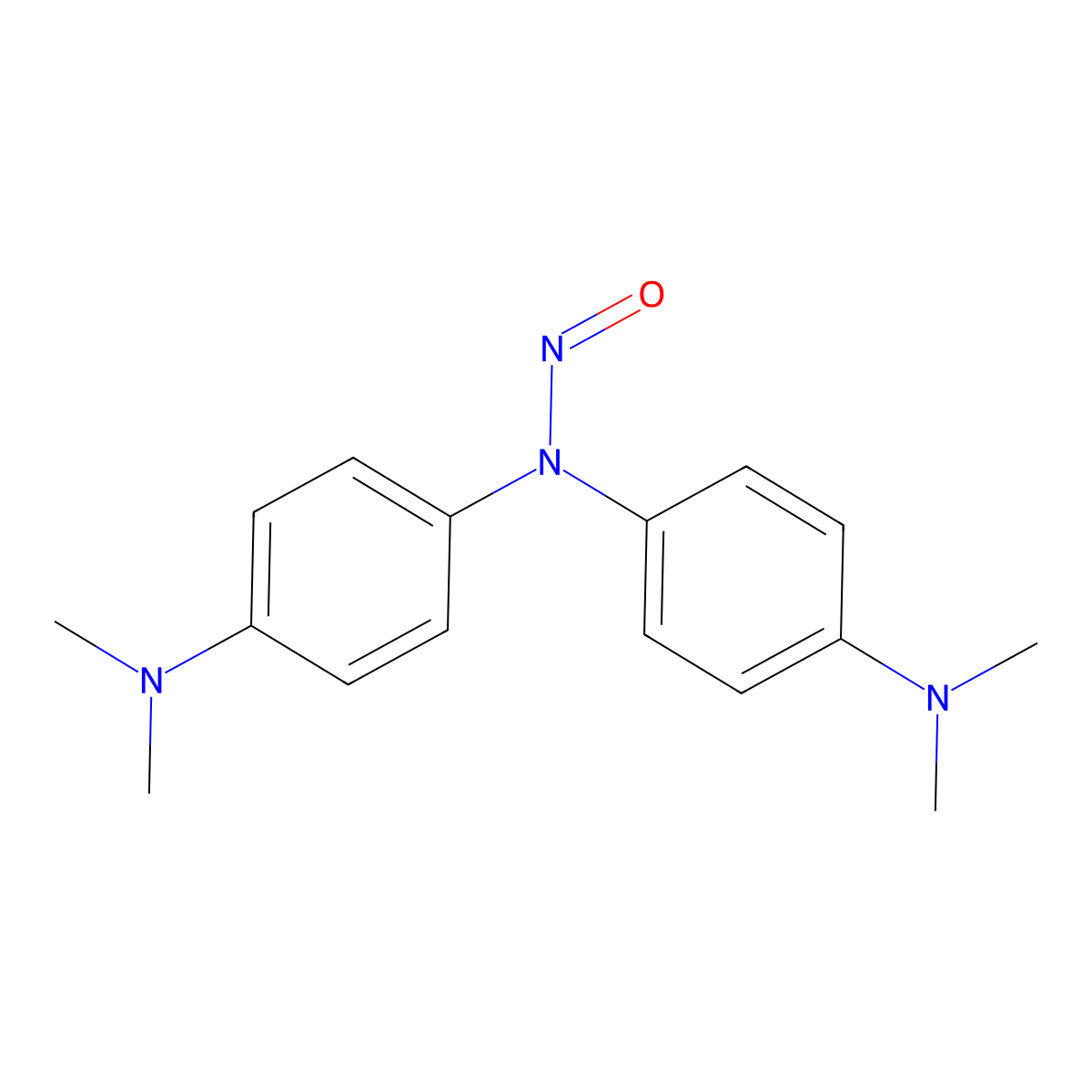 N,N-bis(4-dimethylaminophenyl)nitrous amide molecular structure, CAS 13916-80-8