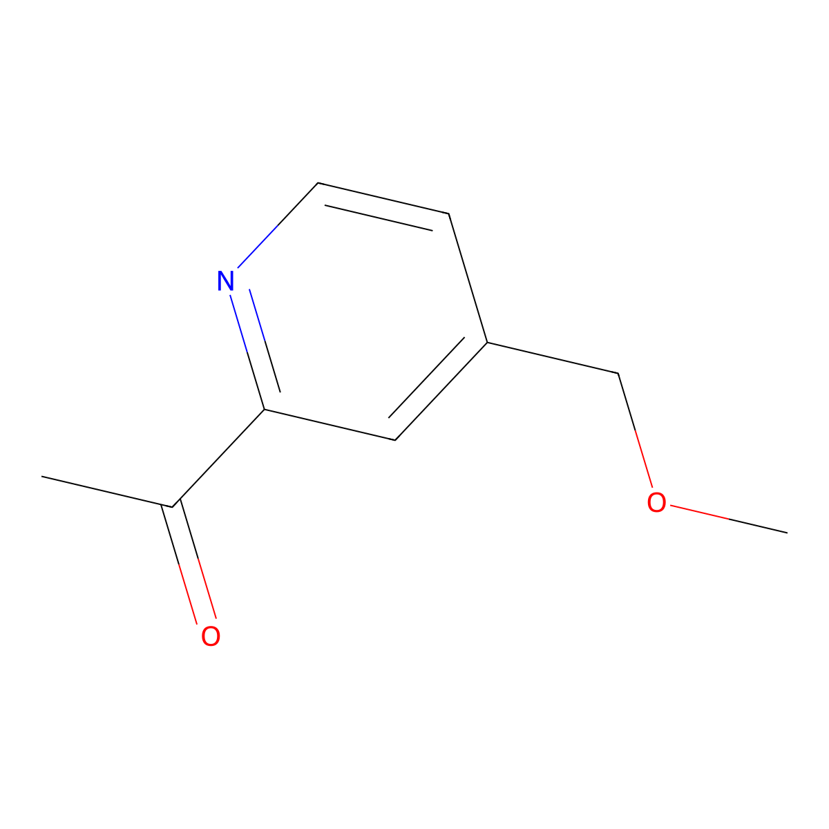 1-(4-(Methoxymethyl)pyridin-2-yl)ethanone molecular structure, CAS 1391601-92-5