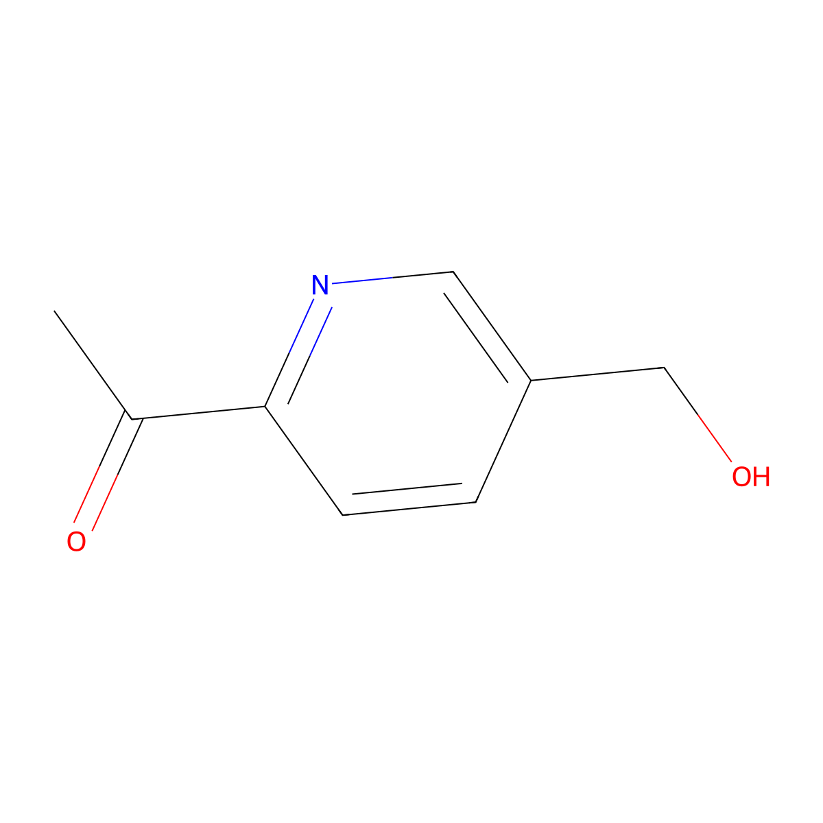 1-(5-(Hydroxymethyl)pyridin-2-yl)ethanone molecular structure, CAS 1391602-00-8