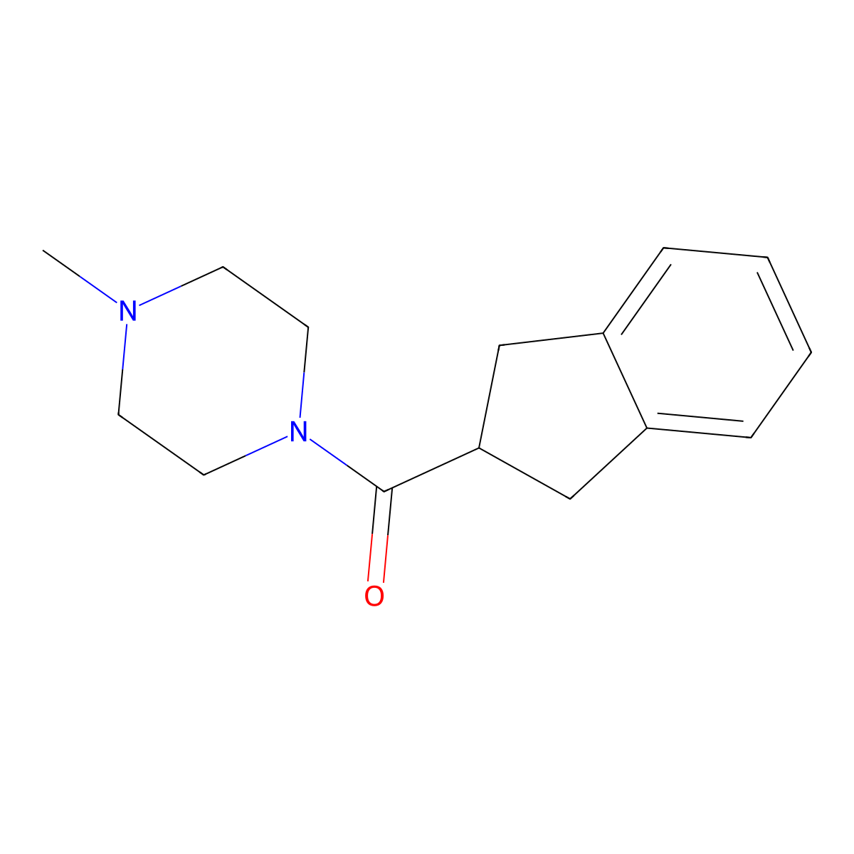 1-(2,3-dihydro-1H-indene-2-carbonyl)-4-methylpiperazine molecular structure, CAS 1391602-40-6