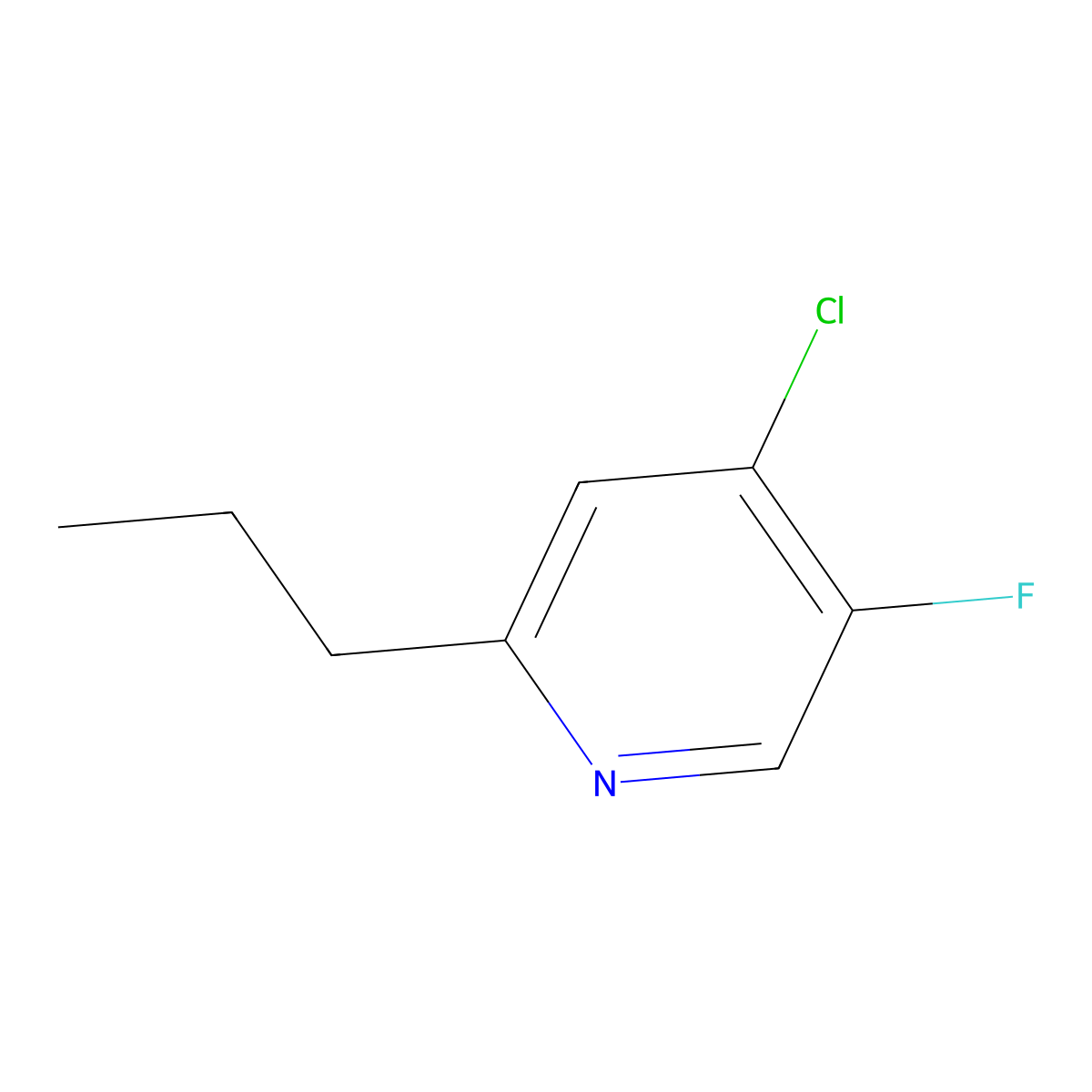 4-Chloro-5-fluoro-2-propylpyridine molecular structure, CAS 139161-27-6
