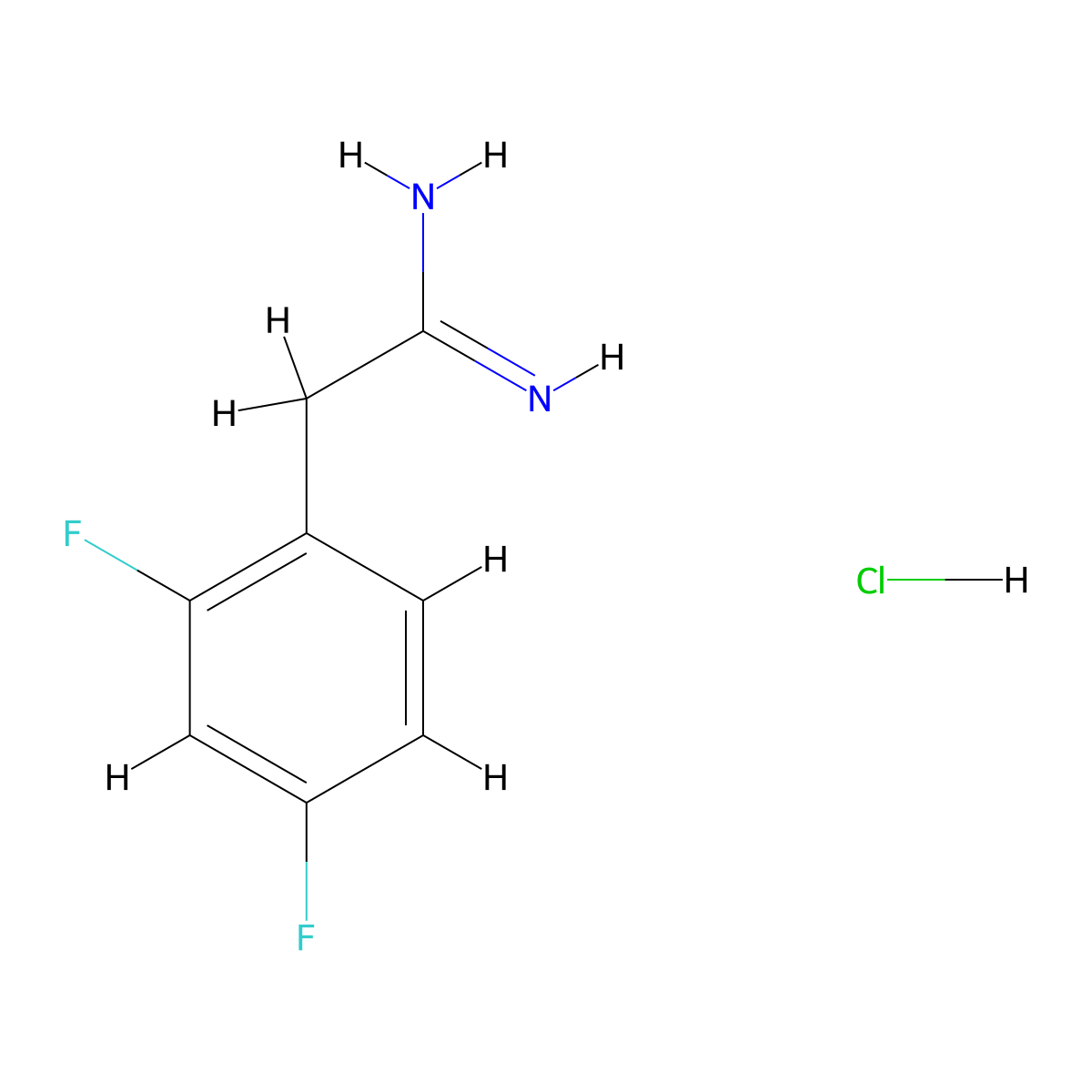 2-(2,4-Difluorophenyl)ethanimidamide hydrochloride molecular structure, CAS 139161-55-0