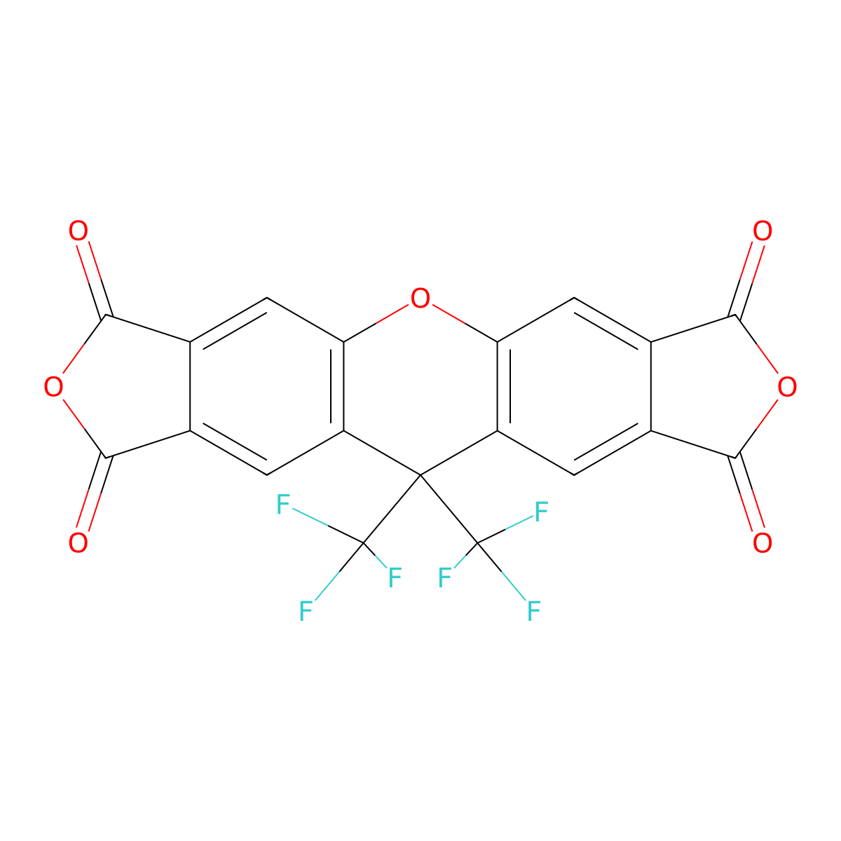 11,11-Bis(trifluoromethyl)-1H-difuro[3,4-b:3',4'-i]xanthene-1,3,7,9(11H)-tetraone molecular structure, CAS 139162-14-4