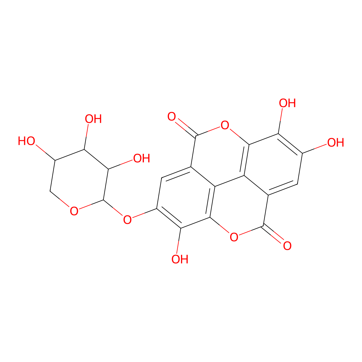 Ellagic Acid 4-O-Xylopyranoside molecular structure, CAS 139163-18-1