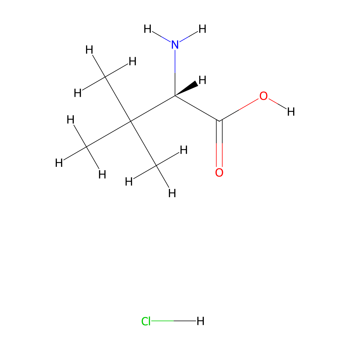 3-Methyl-L-valine hydrochloride molecular structure, CAS 139163-43-2