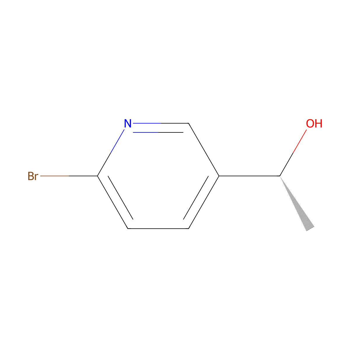 (alphaR)-6-Bromo-alpha-methyl-3-pyridinemethanol molecular structure, CAS 139163-64-7