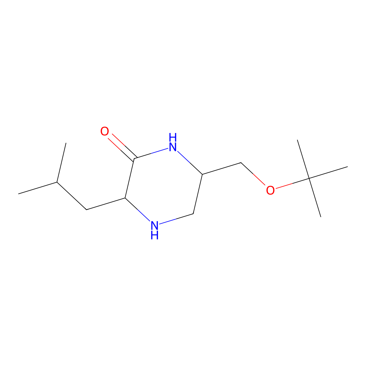 (3S,6R)-6-(tert-butoxymethyl)-3-isobutylpiperazin-2-one molecular structure, CAS 1391630-04-8