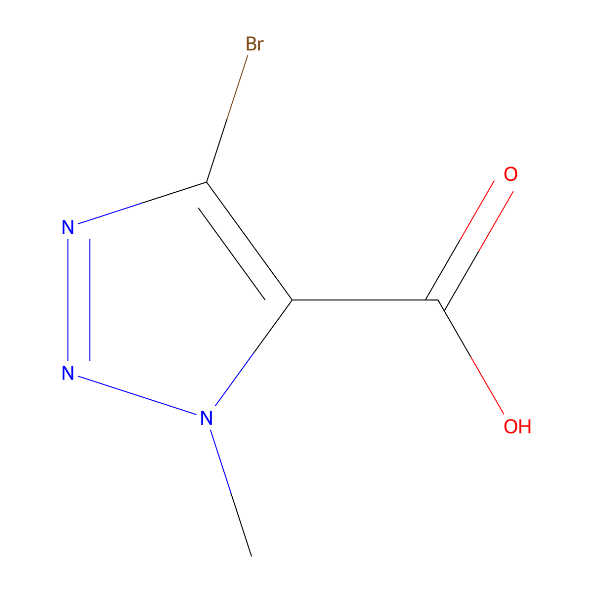 4-bromo-1-methyl-1H-1,2,3-triazole-5-carboxylic acid molecular structure, CAS 1391631-21-2