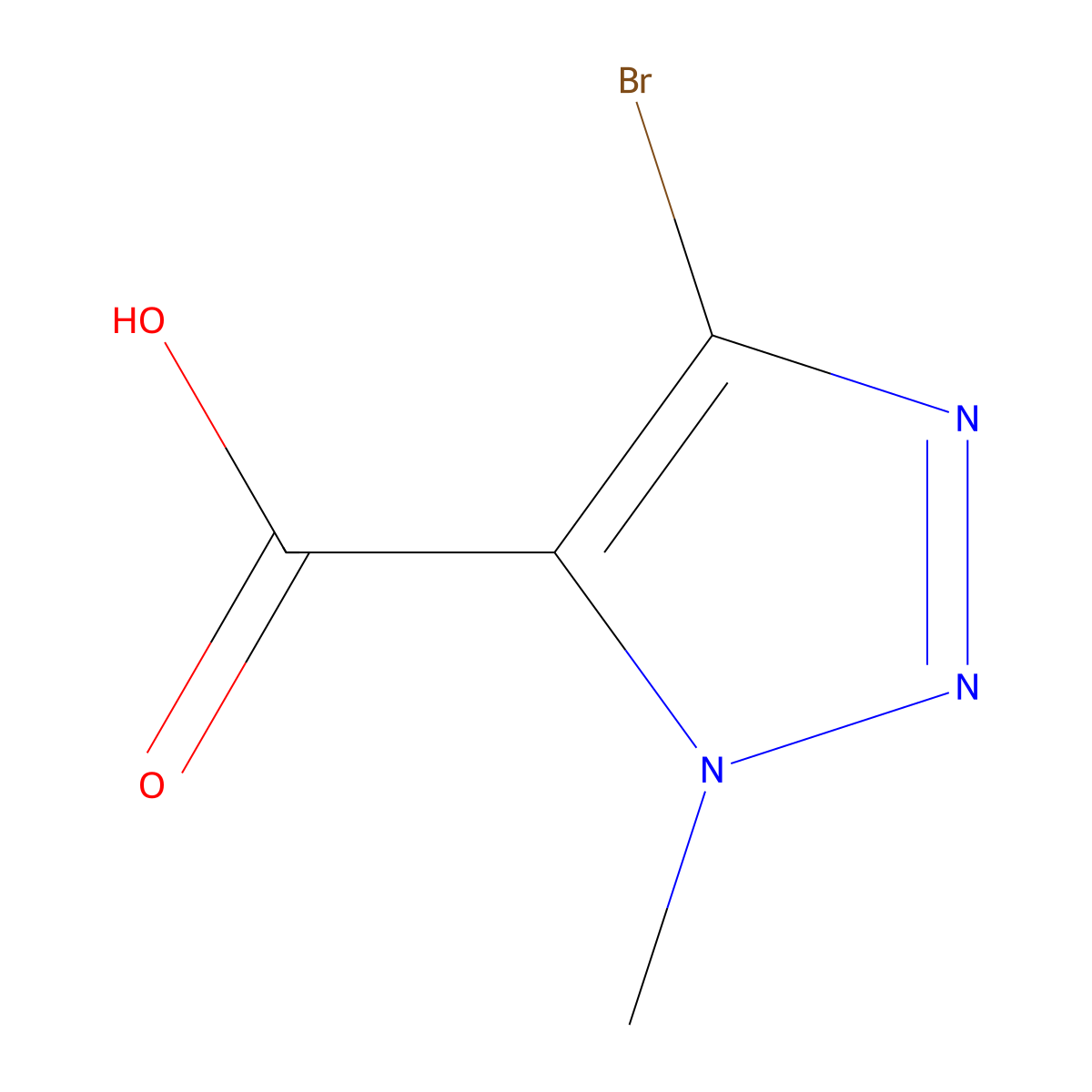 4-bromo-1-methyl-1H-1,2,3-triazole-5-carboxylic acid molecular structure, CAS 1391631-21-2
