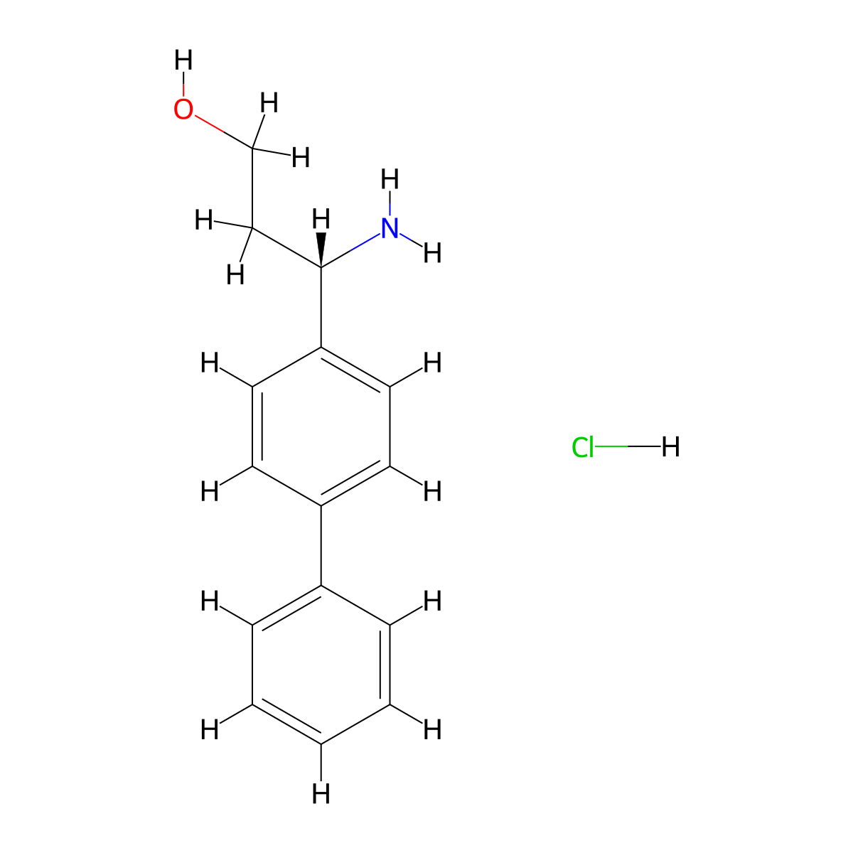 (3S)-3-amino-3-(4-phenylphenyl)propan-1-ol hydrochloride molecular structure, CAS 1391632-70-4