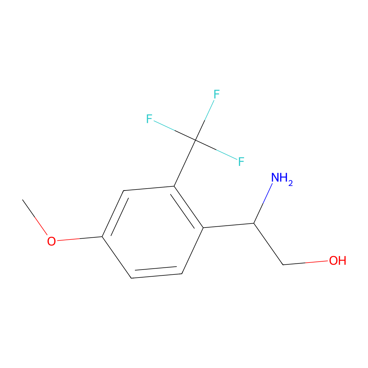 (2R)-2-amino-2-[4-methoxy-2-(trifluoromethyl)phenyl]ethan-1-ol molecular structure, CAS 1391704-61-2