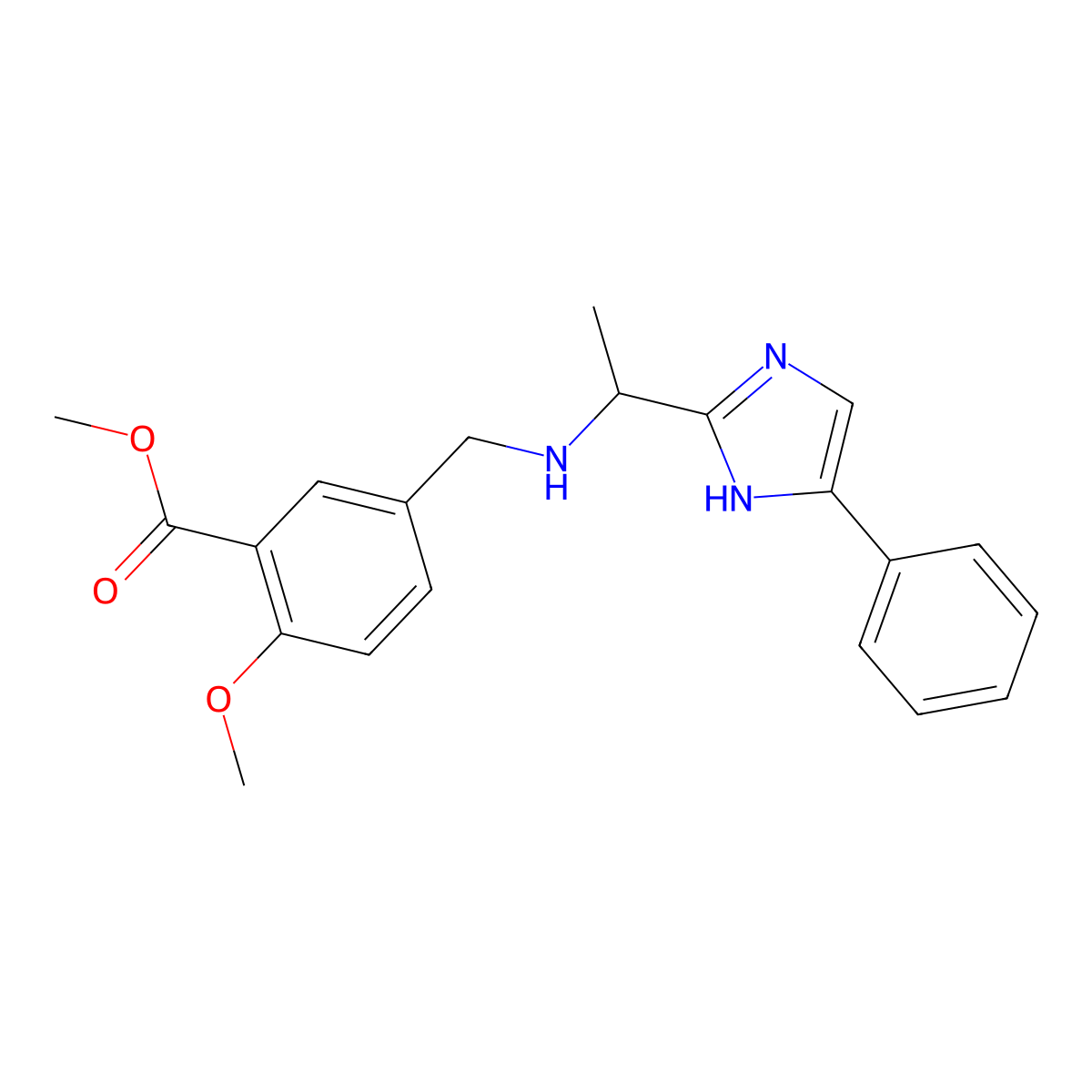 (S)-Methyl 2-Methoxy-5-((1-(4-phenyl-1H-imidazol-2-yl)ethylamino)methyl)benzoate molecular structure, CAS 1391712-57-4