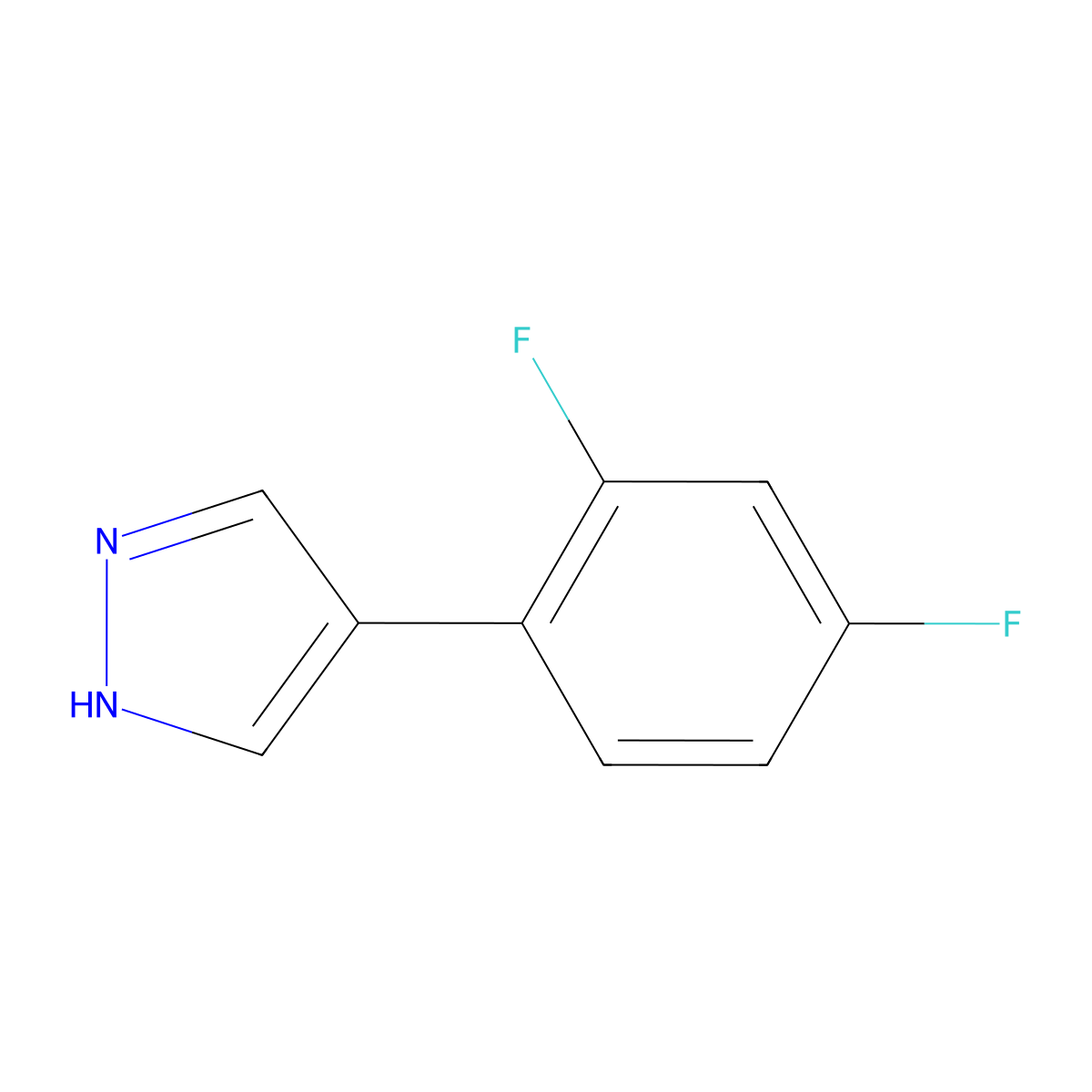 4-(2,4-Difluorophenyl)-1h-pyrazole molecular structure, CAS 1391725-86-2