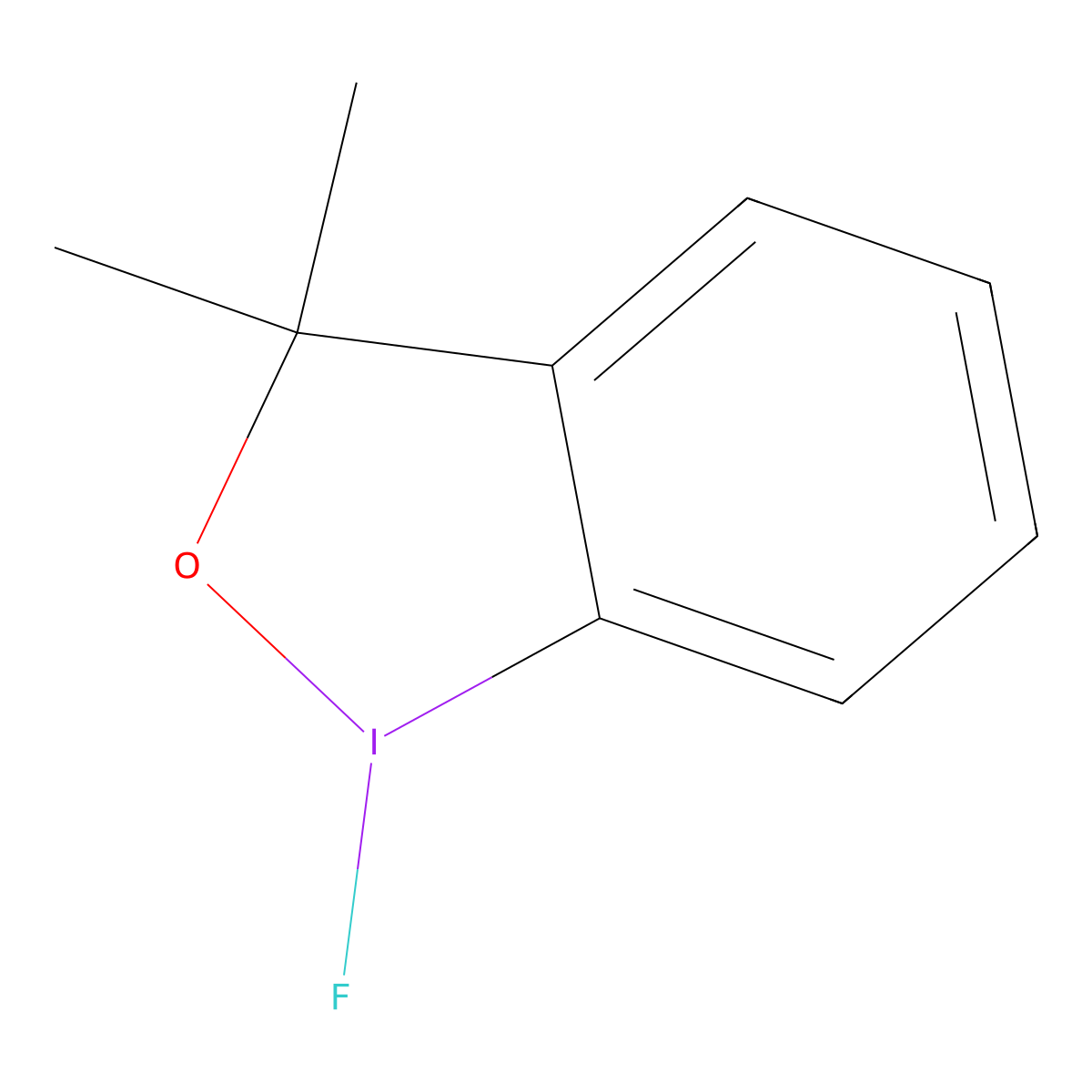 1-Fluoro-3,3-dimethyl-1,2-benziodoxole molecular structure, CAS 1391728-13-4